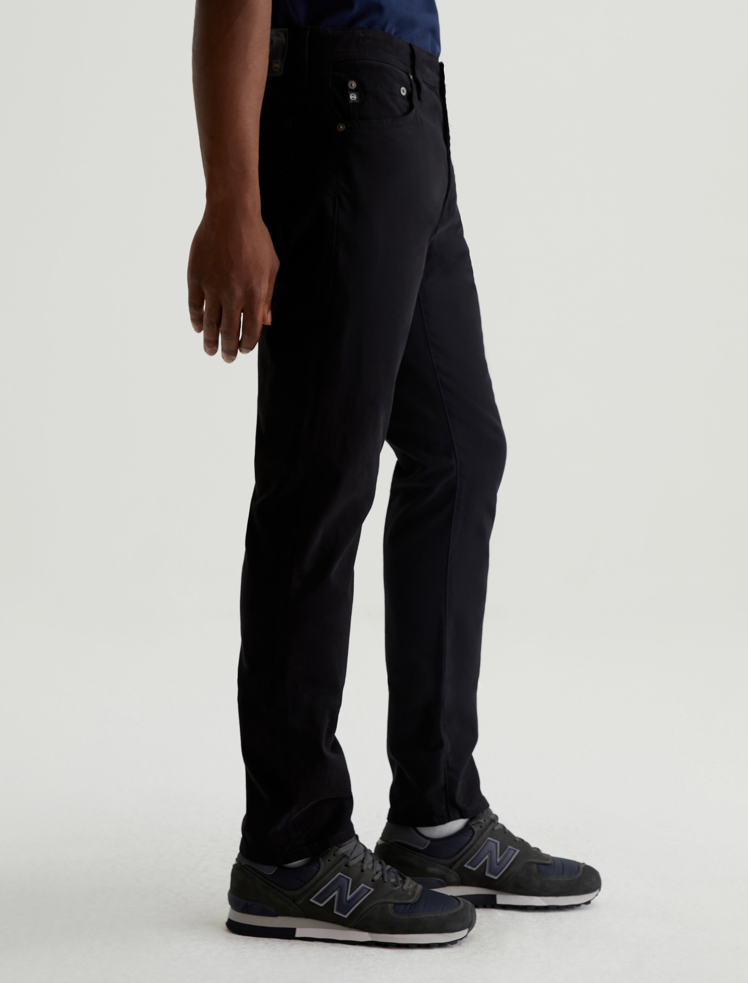 Everett SUD Super Black Sueded Slim Straight Leg Men Bottom Photo 4