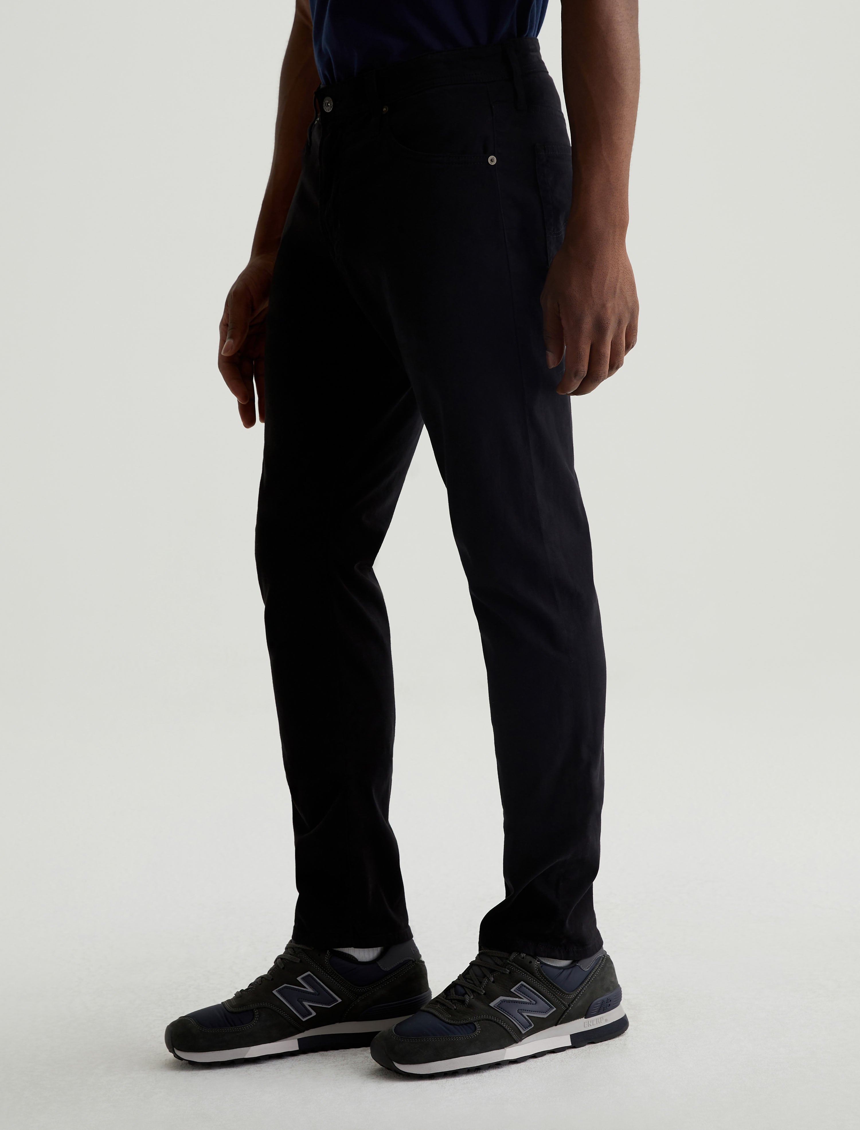 Everett SUD Super Black Sueded Slim Straight Leg Men Bottom Photo 5