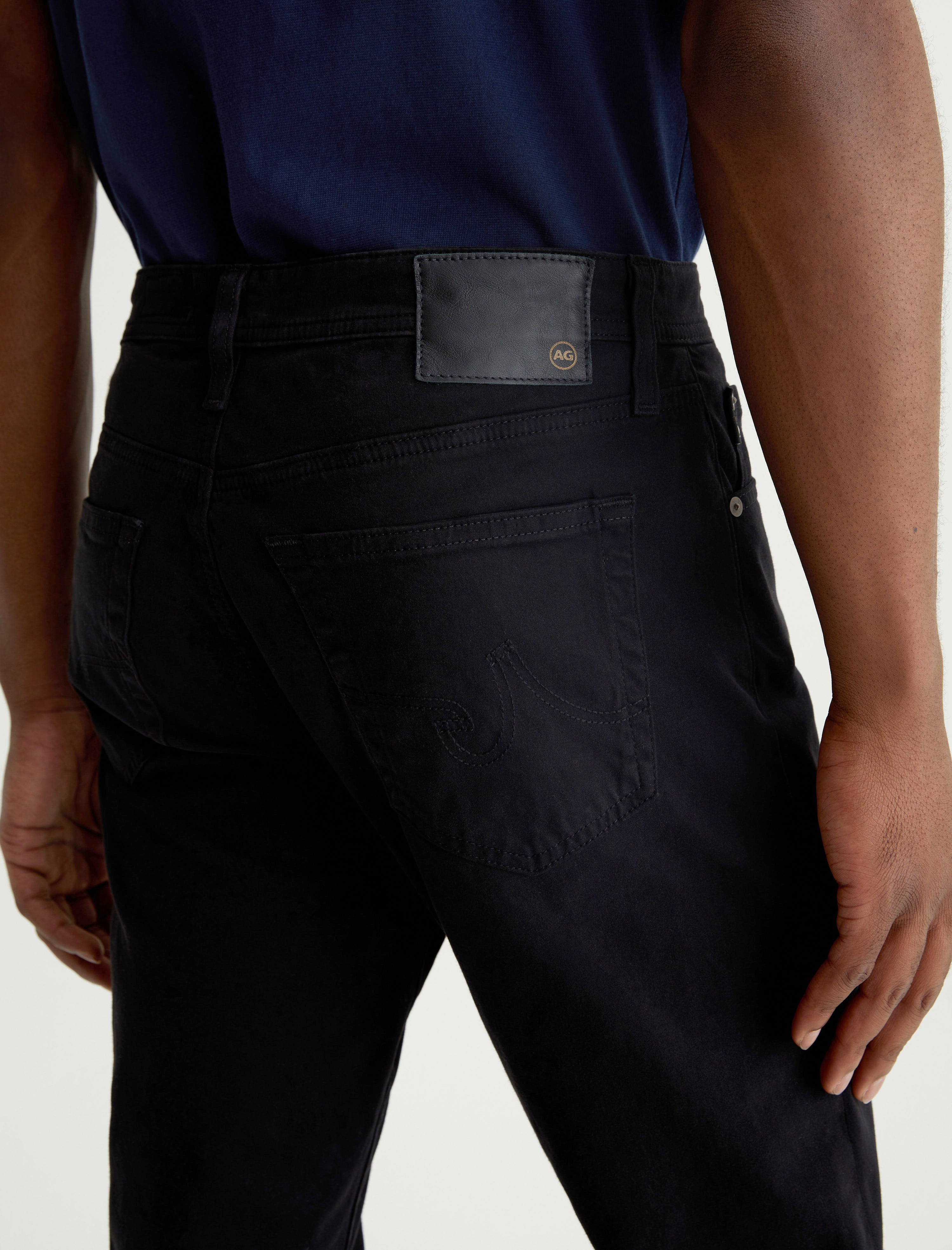 Everett SUD Super Black Sueded Slim Straight Leg Men Bottom Photo 6