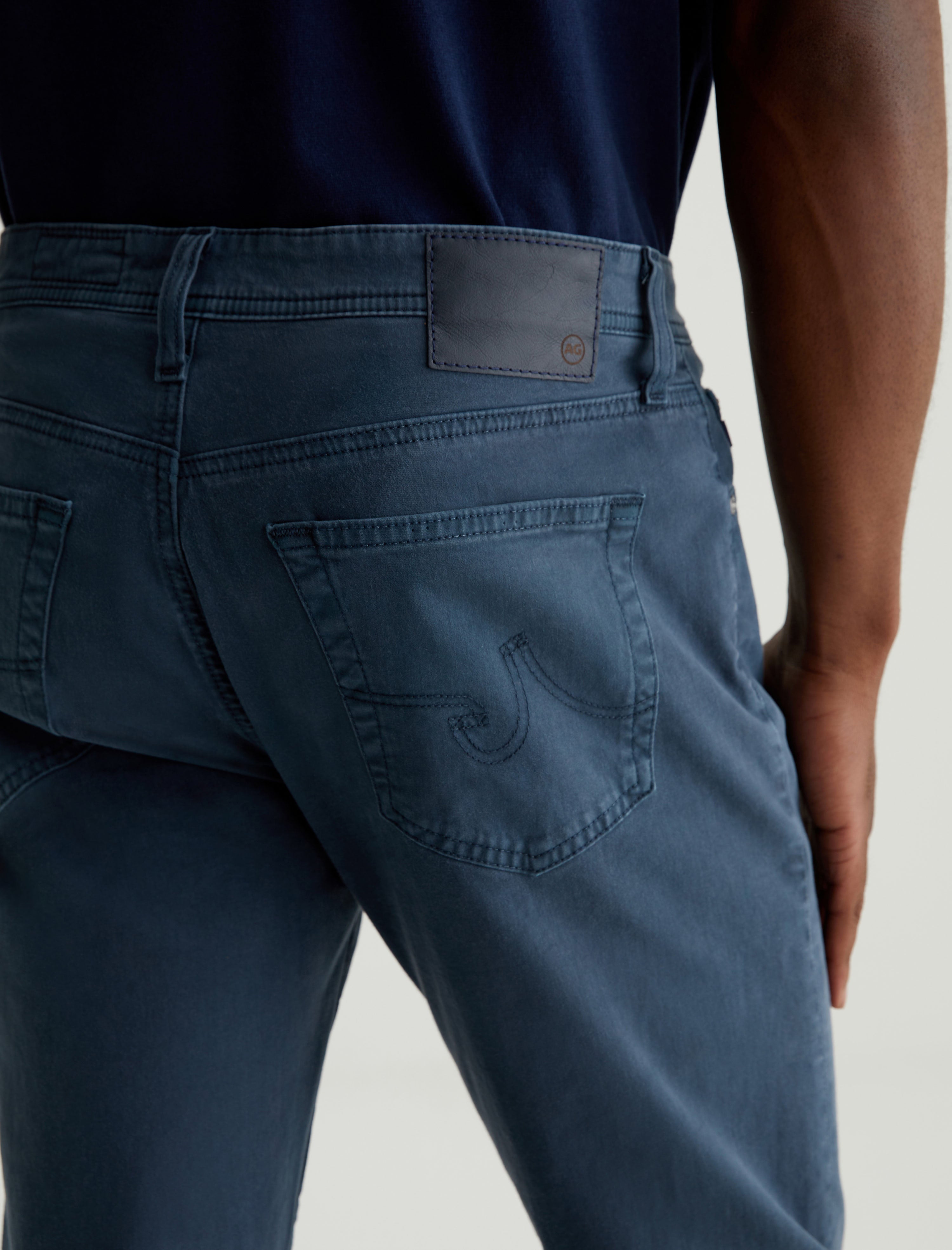 Everett Sud Sulfur Deep Waters Sueded Slim Straight Leg Men Bottom Photo 6