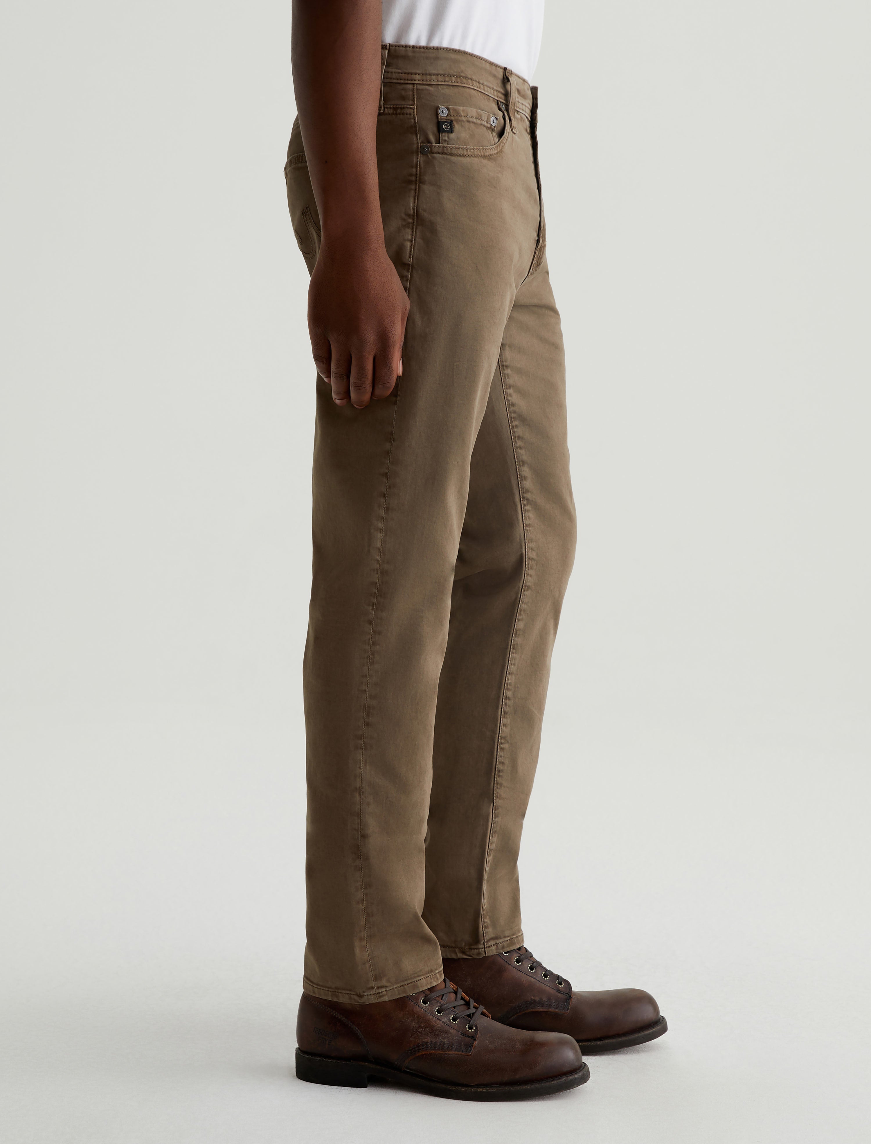 Everett SUD Sulfur Faded Ashwood Sueded Slim Straight Leg Men Bottom Photo 4