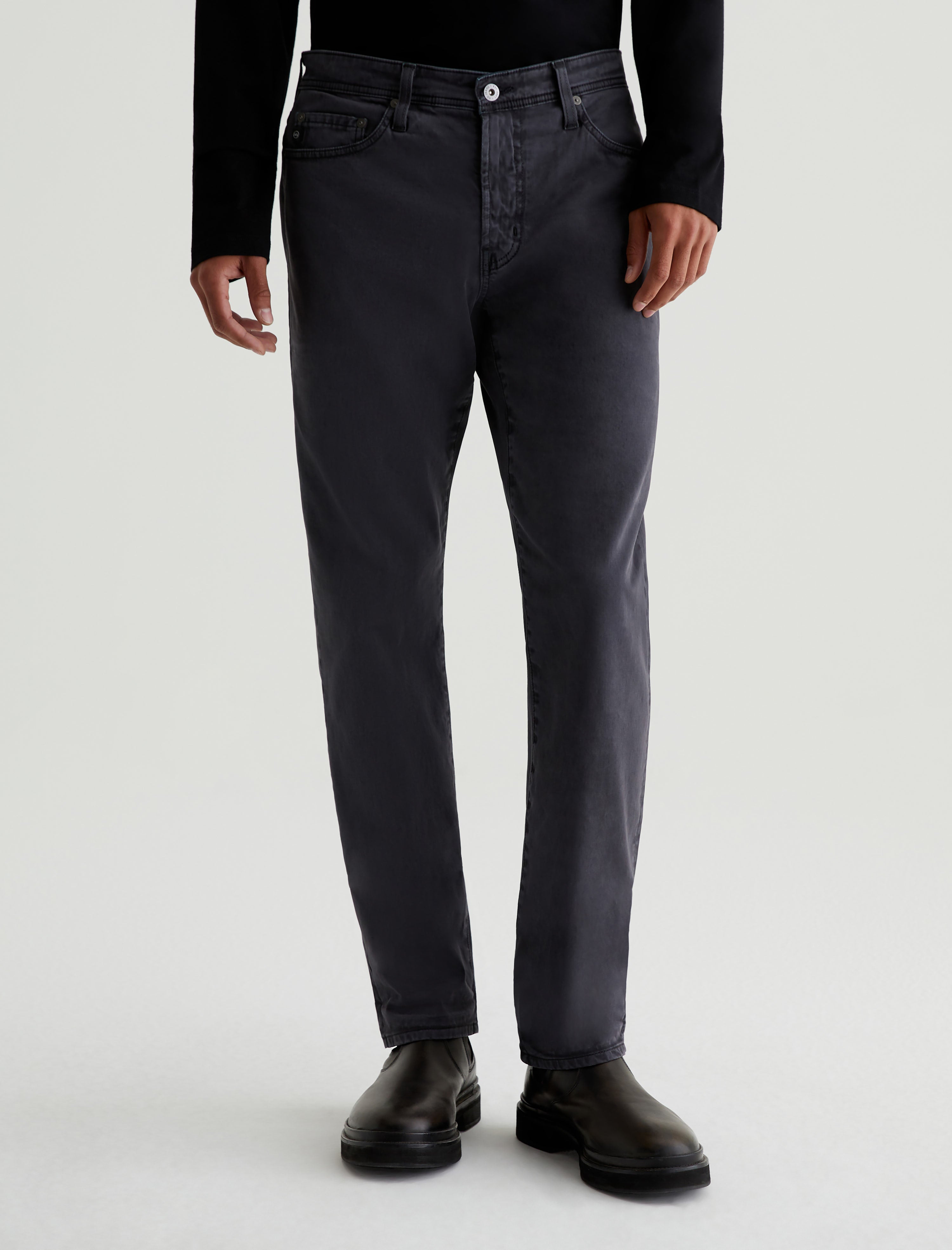 Everett SUD Sulfur Gunpowder Sueded Slim Straight Leg Men Bottom Photo 2