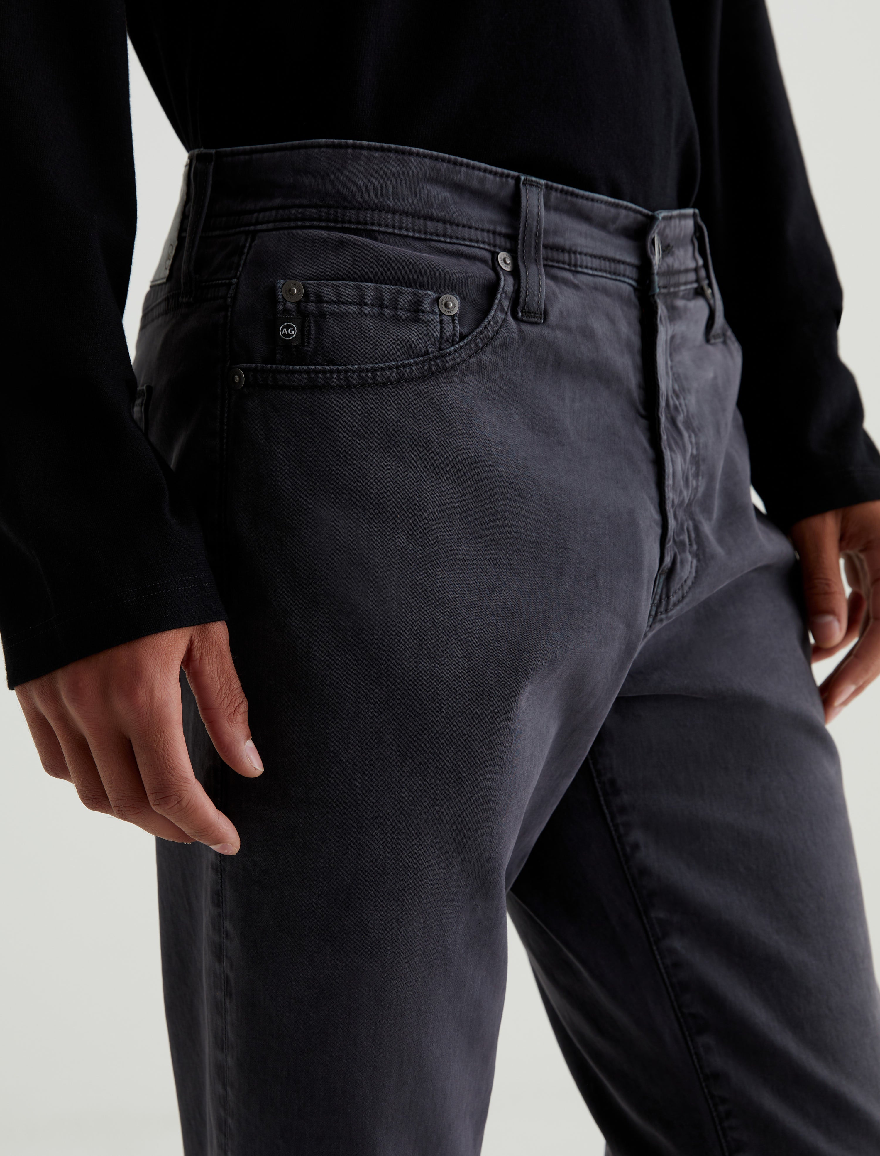 Everett SUD Sulfur Gunpowder Sueded Slim Straight Leg Men Bottom Photo 3