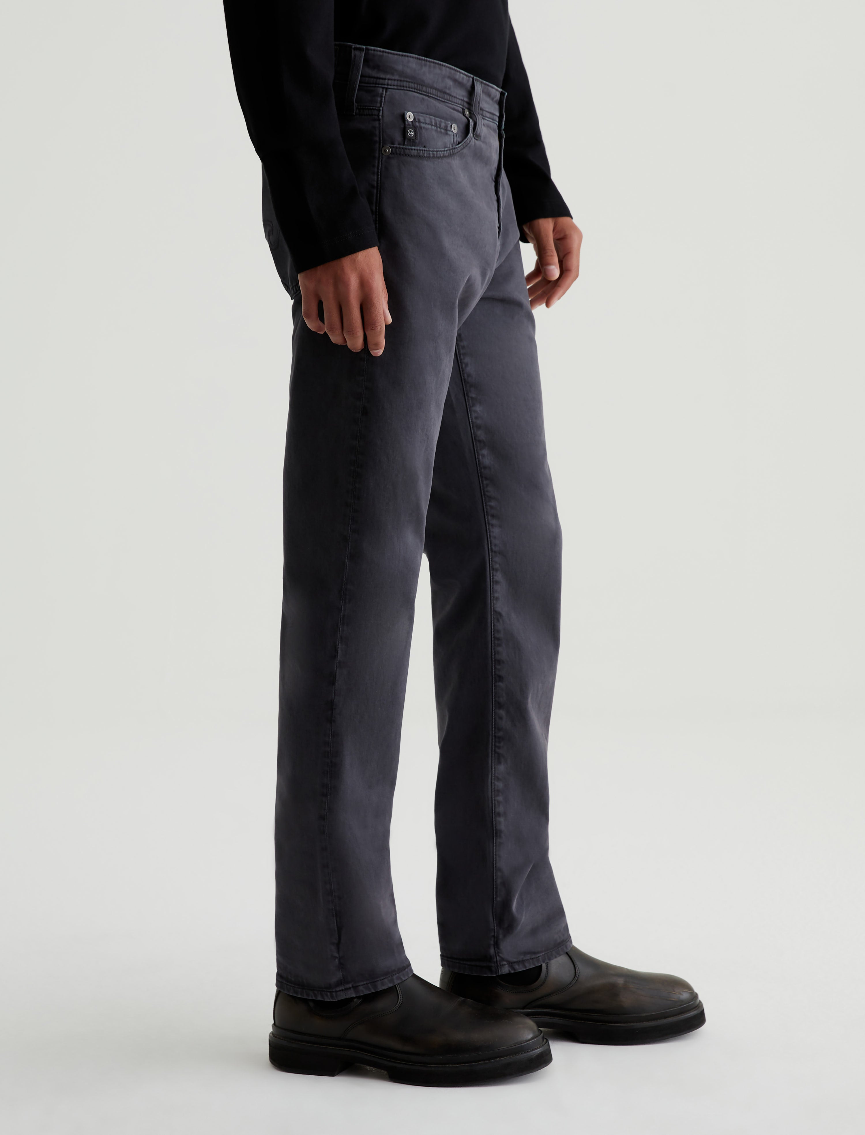 Everett SUD Sulfur Gunpowder Sueded Slim Straight Leg Men Bottom Photo 4