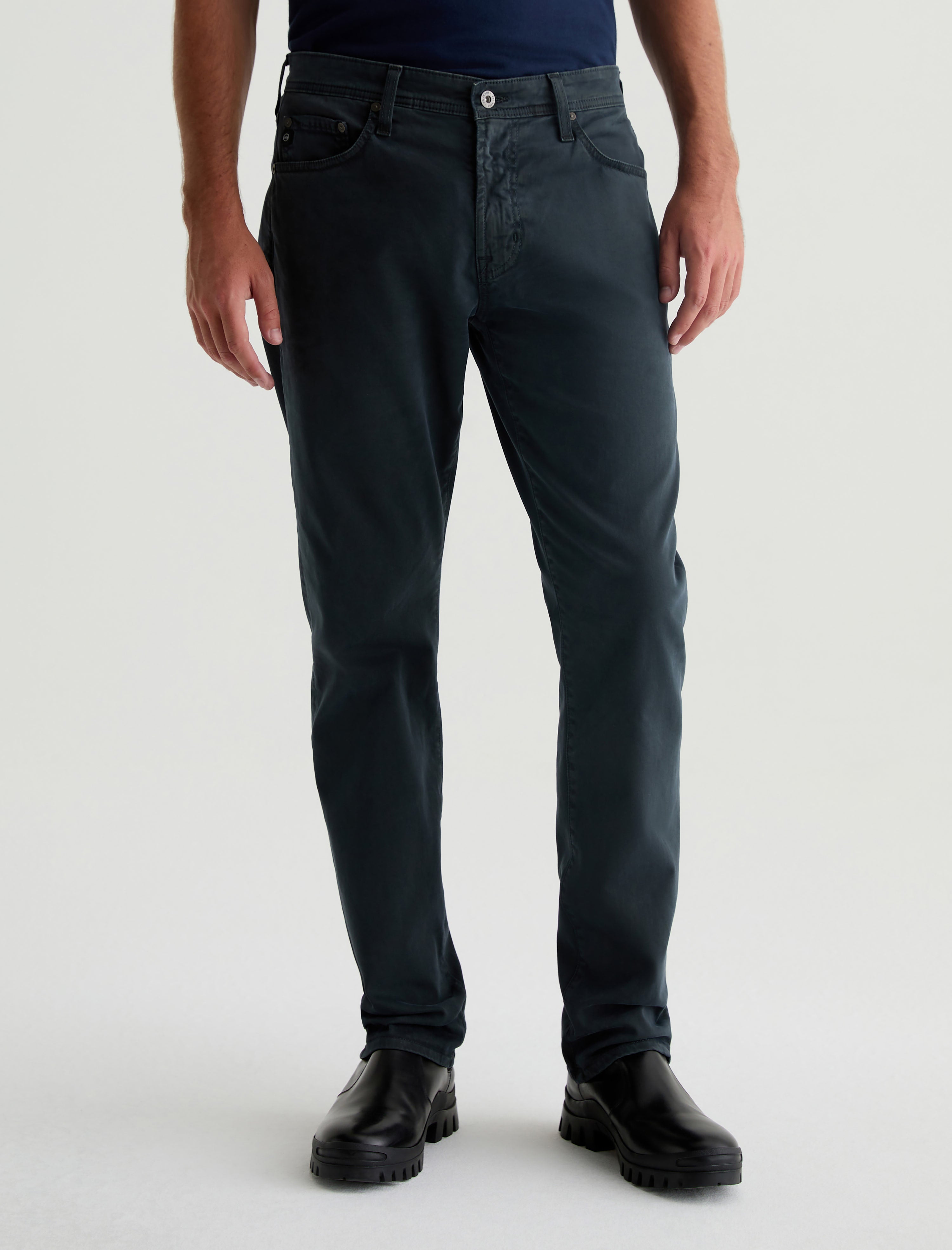 Everett SUD Sulfur Melange Smoke Sueded Slim Straight Leg Men Bottom Photo 2