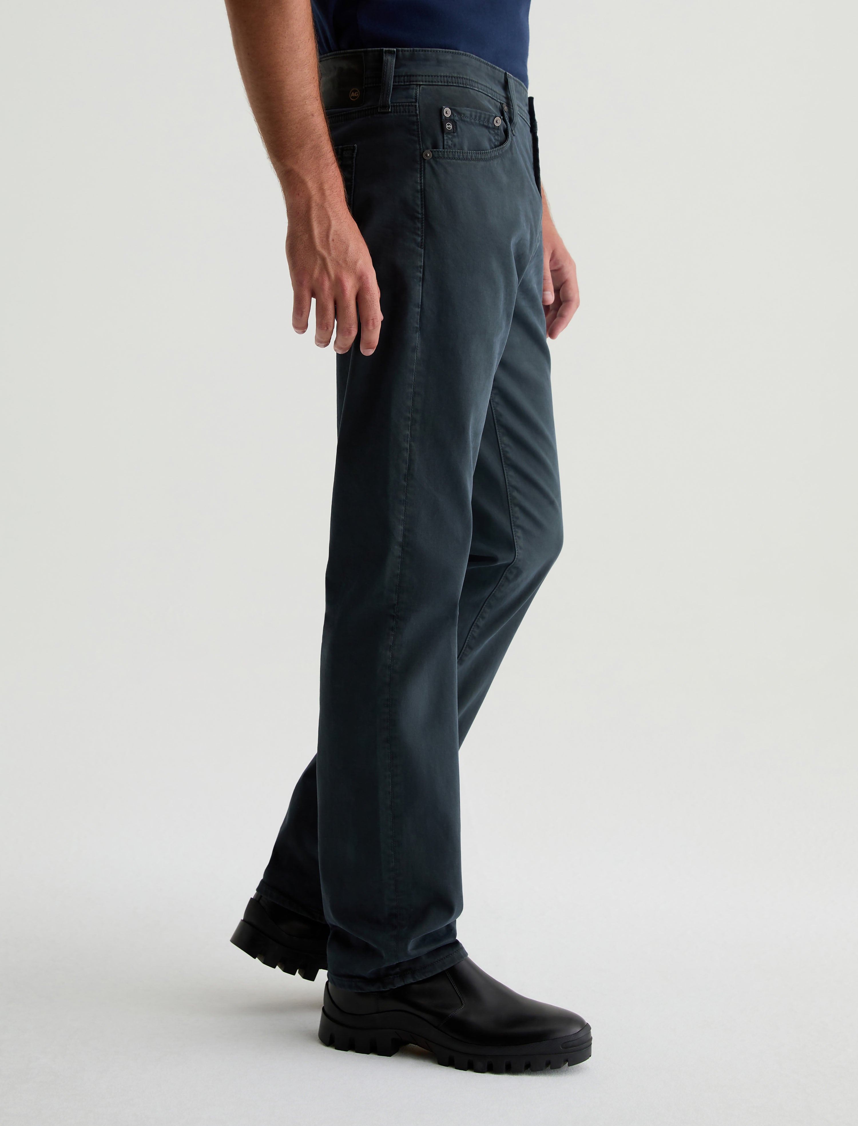Everett SUD Sulfur Melange Smoke Sueded Slim Straight Leg Men Bottom Photo 4