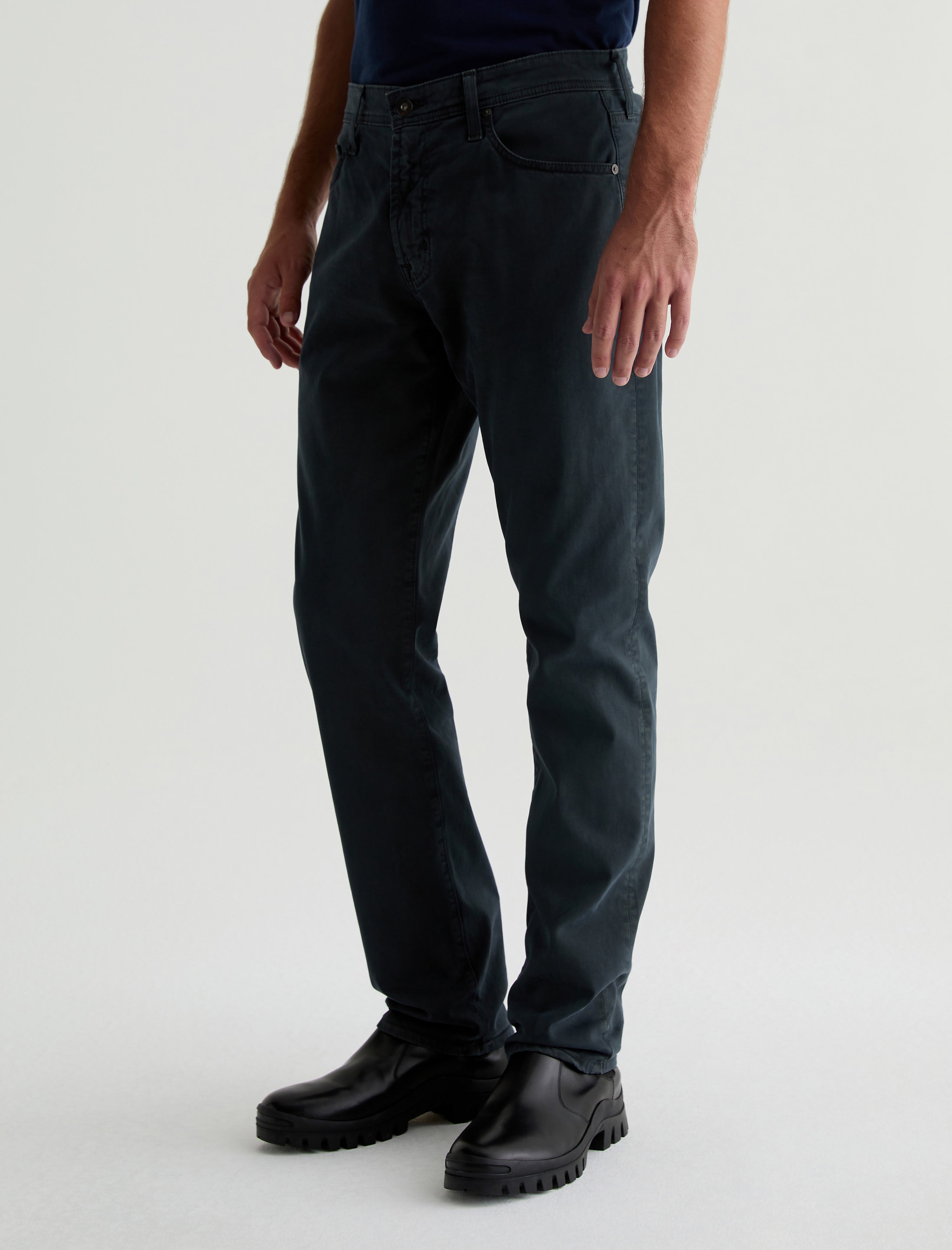 Everett SUD Sulfur Melange Smoke Sueded Slim Straight Leg Men Bottom Photo 5