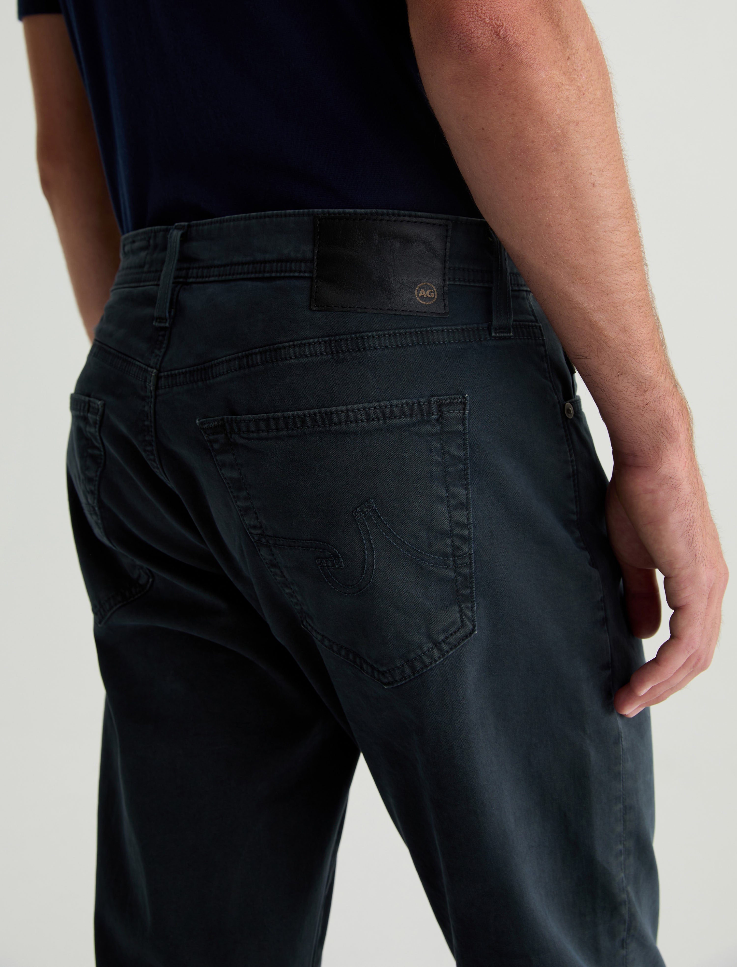 Everett SUD Sulfur Melange Smoke Sueded Slim Straight Leg Men Bottom Photo 6