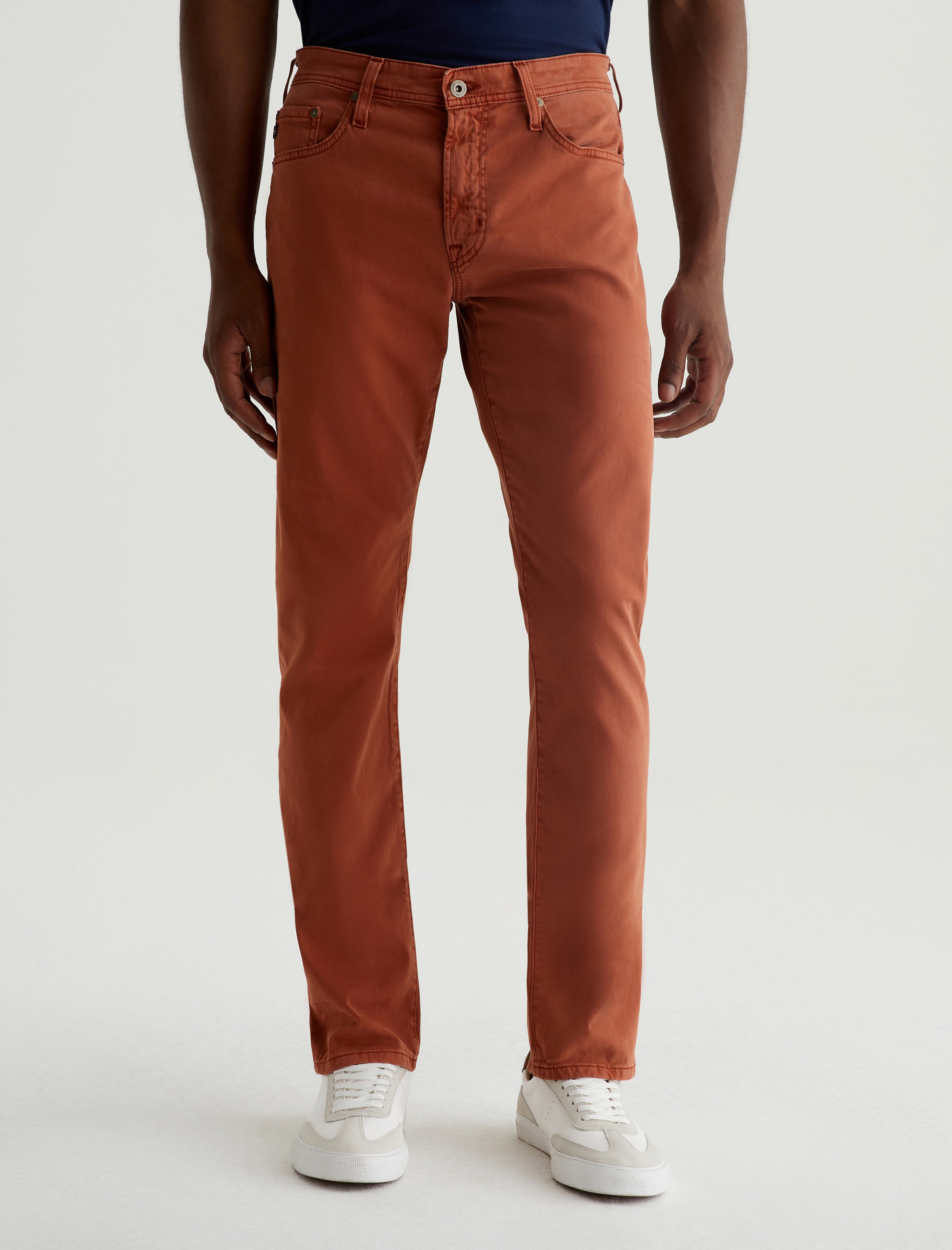 Everett Sud Sulfur Warm Cinnamon Sueded Slim Straight Leg Men Bottom Photo 2