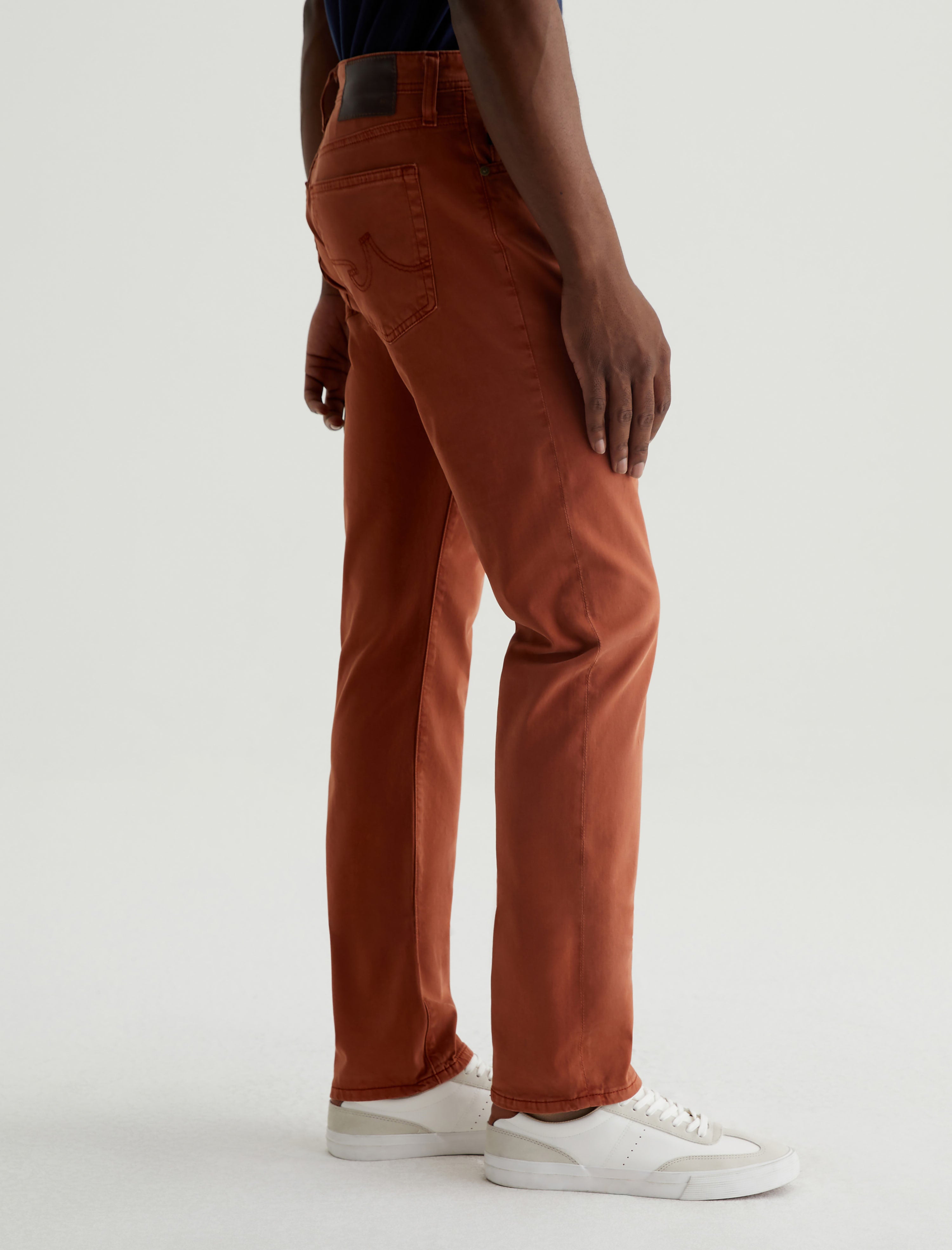 Everett Sud Sulfur Warm Cinnamon Sueded Slim Straight Leg Men Bottom Photo 4