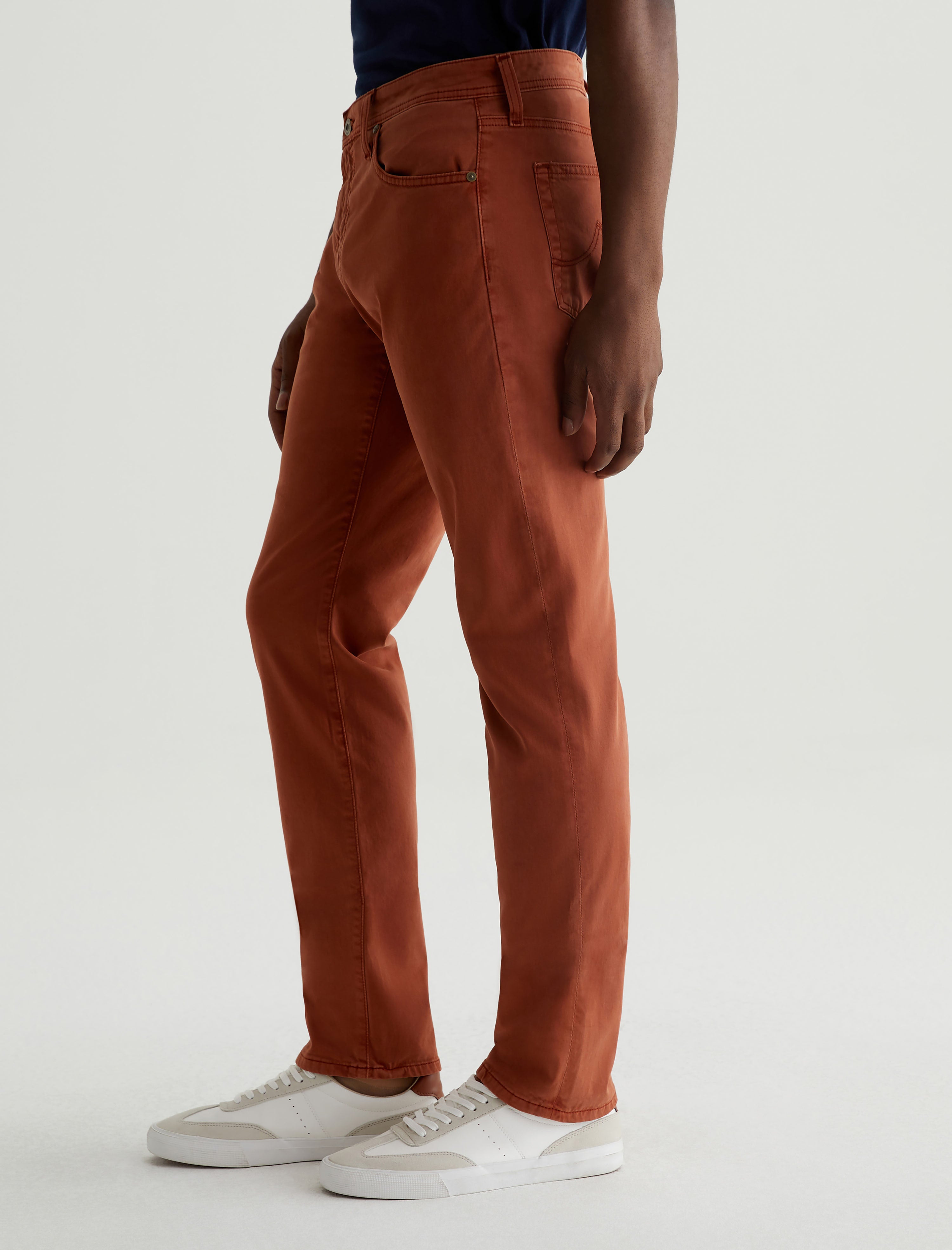 Everett Sud Sulfur Warm Cinnamon Sueded Slim Straight Leg Men Bottom Photo 5