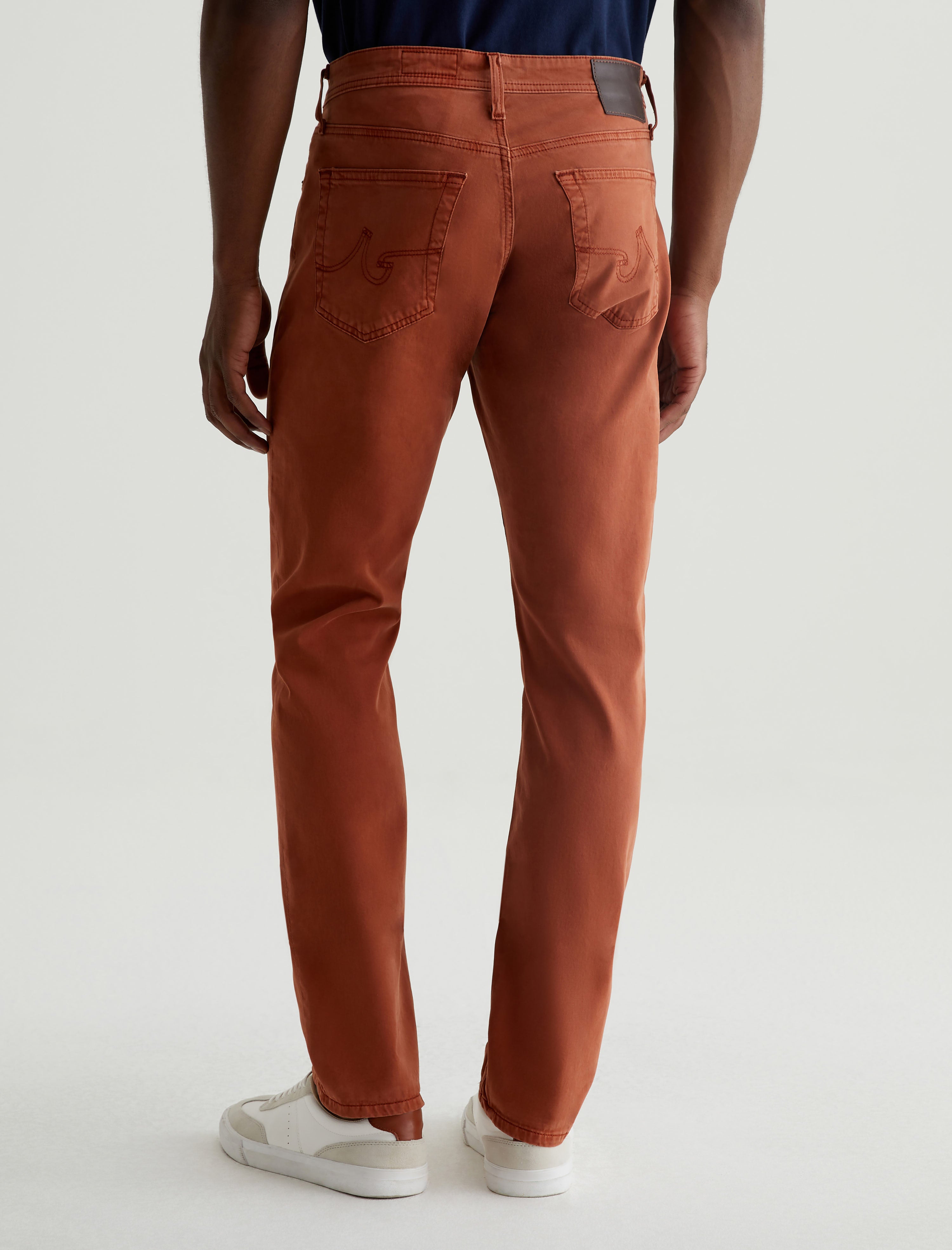 Everett Sud Sulfur Warm Cinnamon Sueded Slim Straight Leg Men Bottom Photo 7