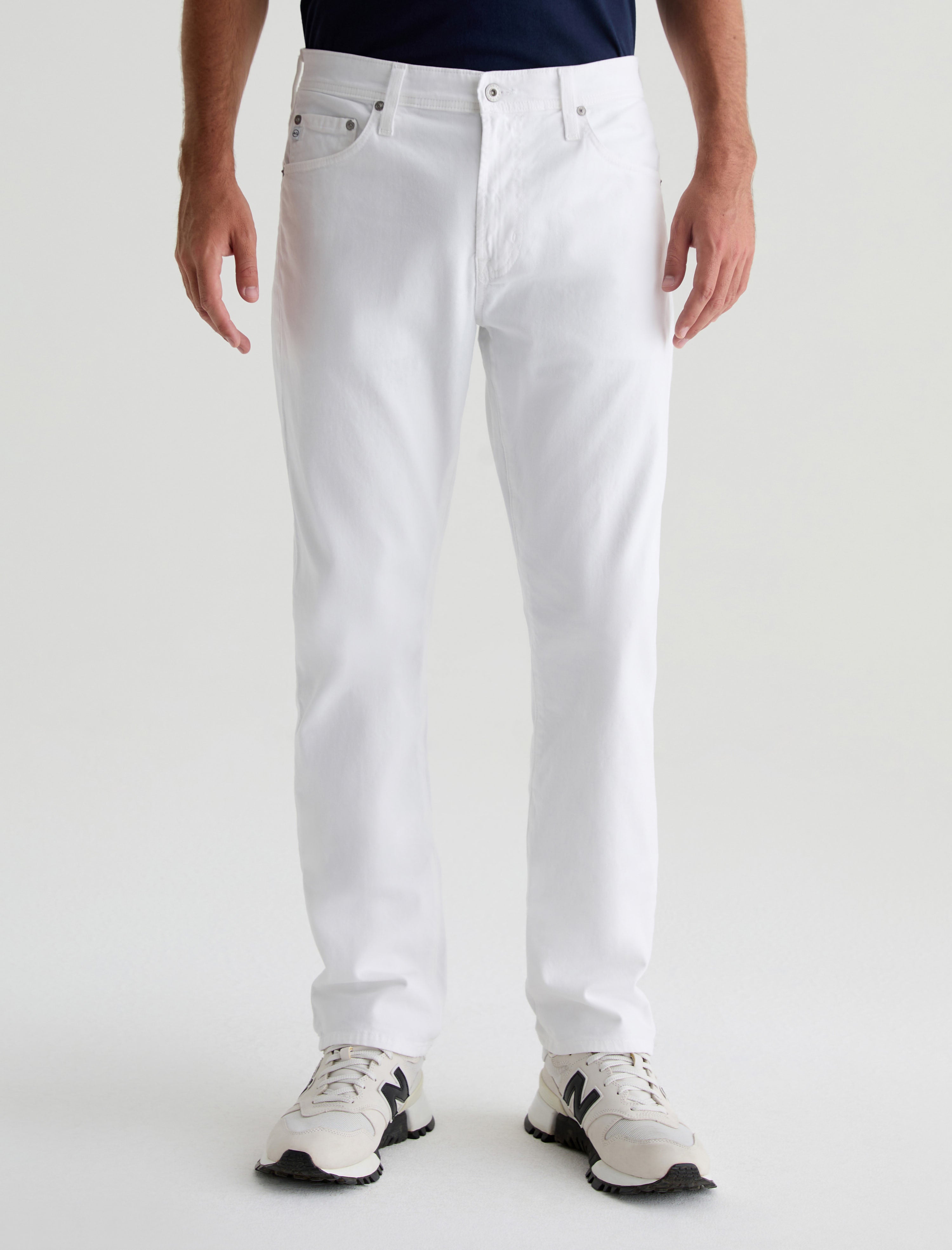 Everett SUD White Sueded Slim Straight Leg Men Bottom Photo 2