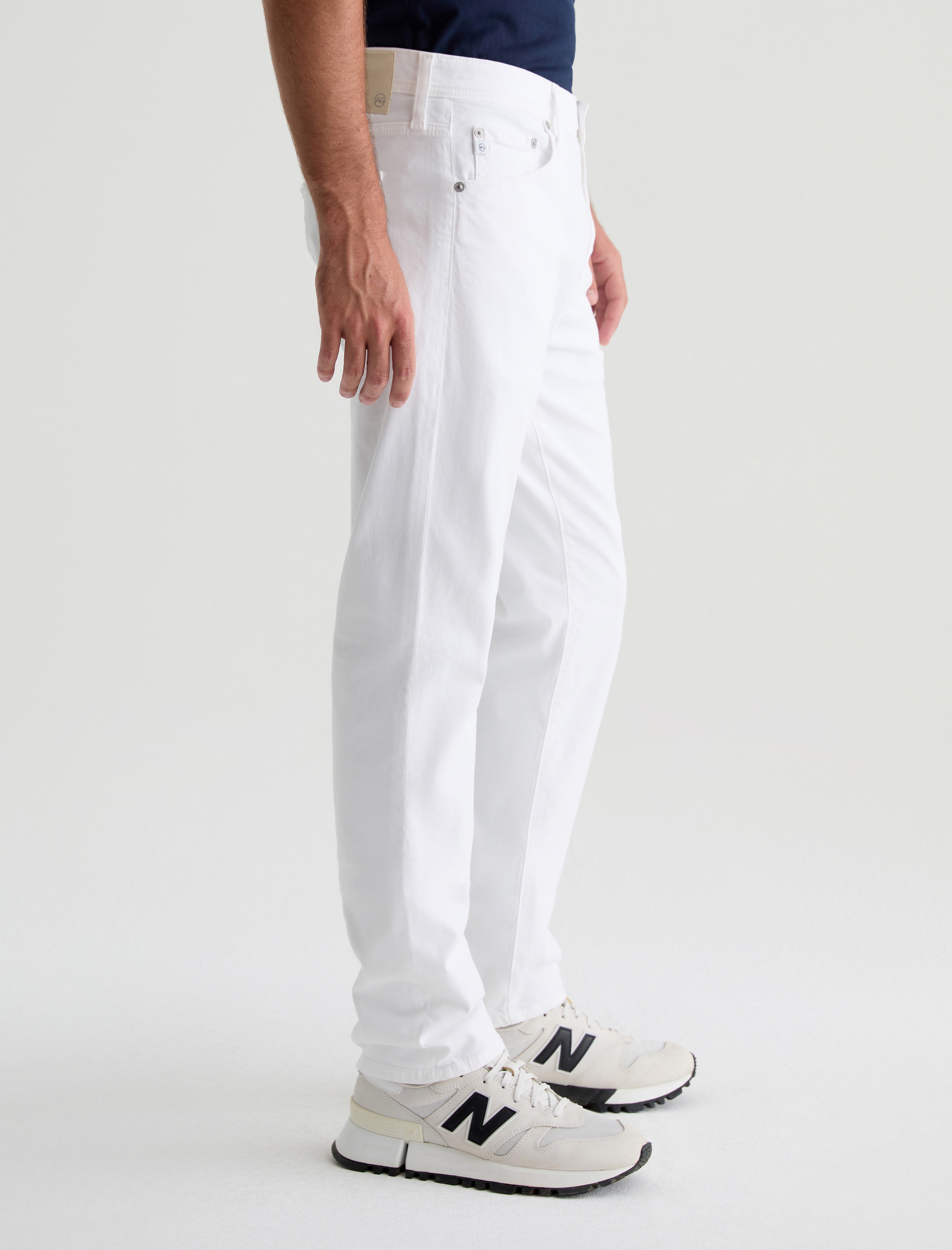 Everett SUD White Sueded Slim Straight Leg Men Bottom Photo 4