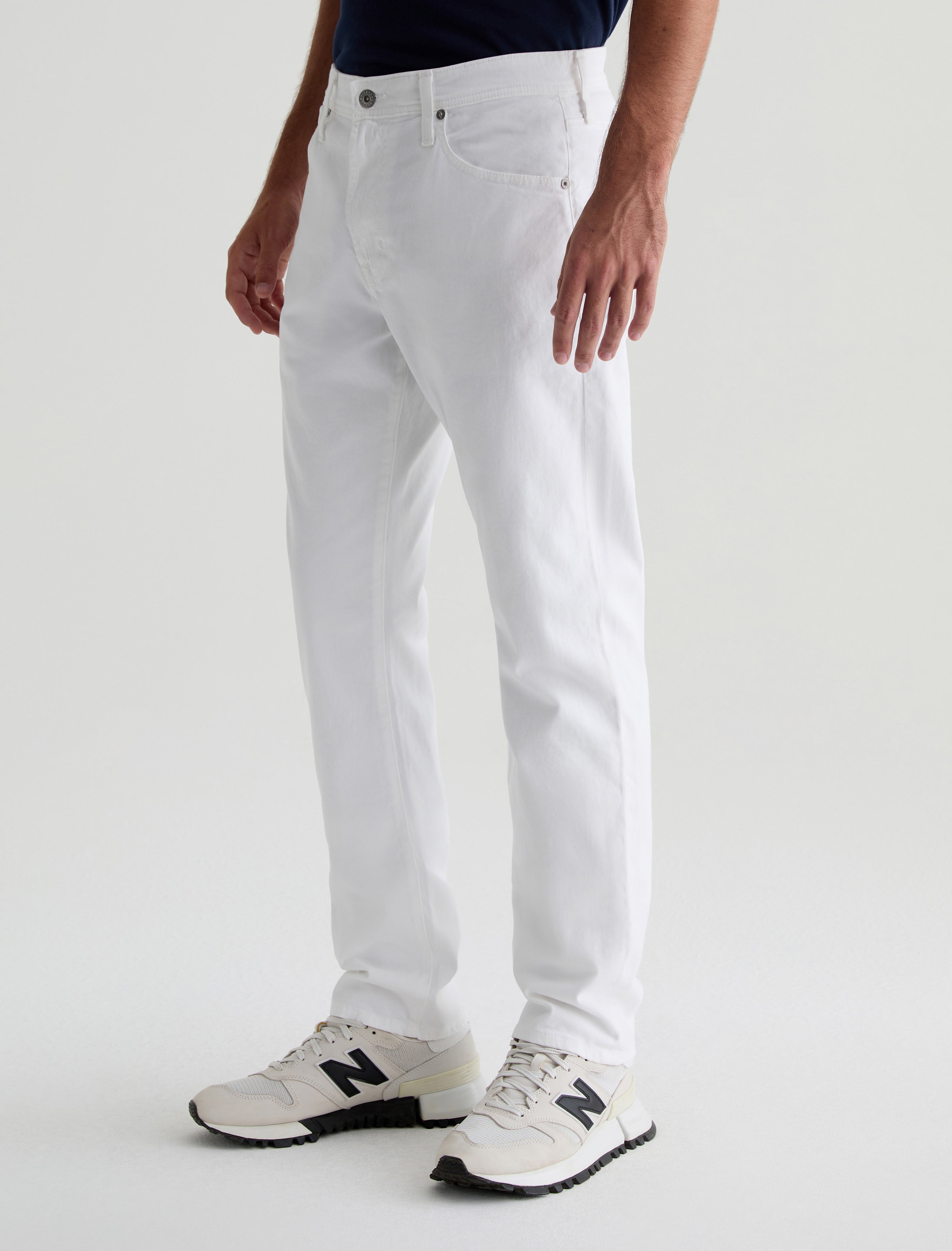 Everett SUD White Sueded Slim Straight Leg Men Bottom Photo 5