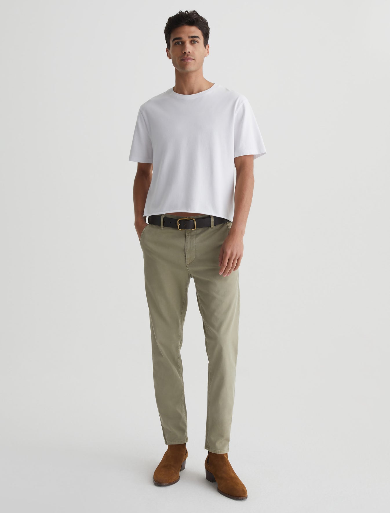 Jamison Sulfur Dried Rosemary Skinny Trouser Men Bottom  Photo 1