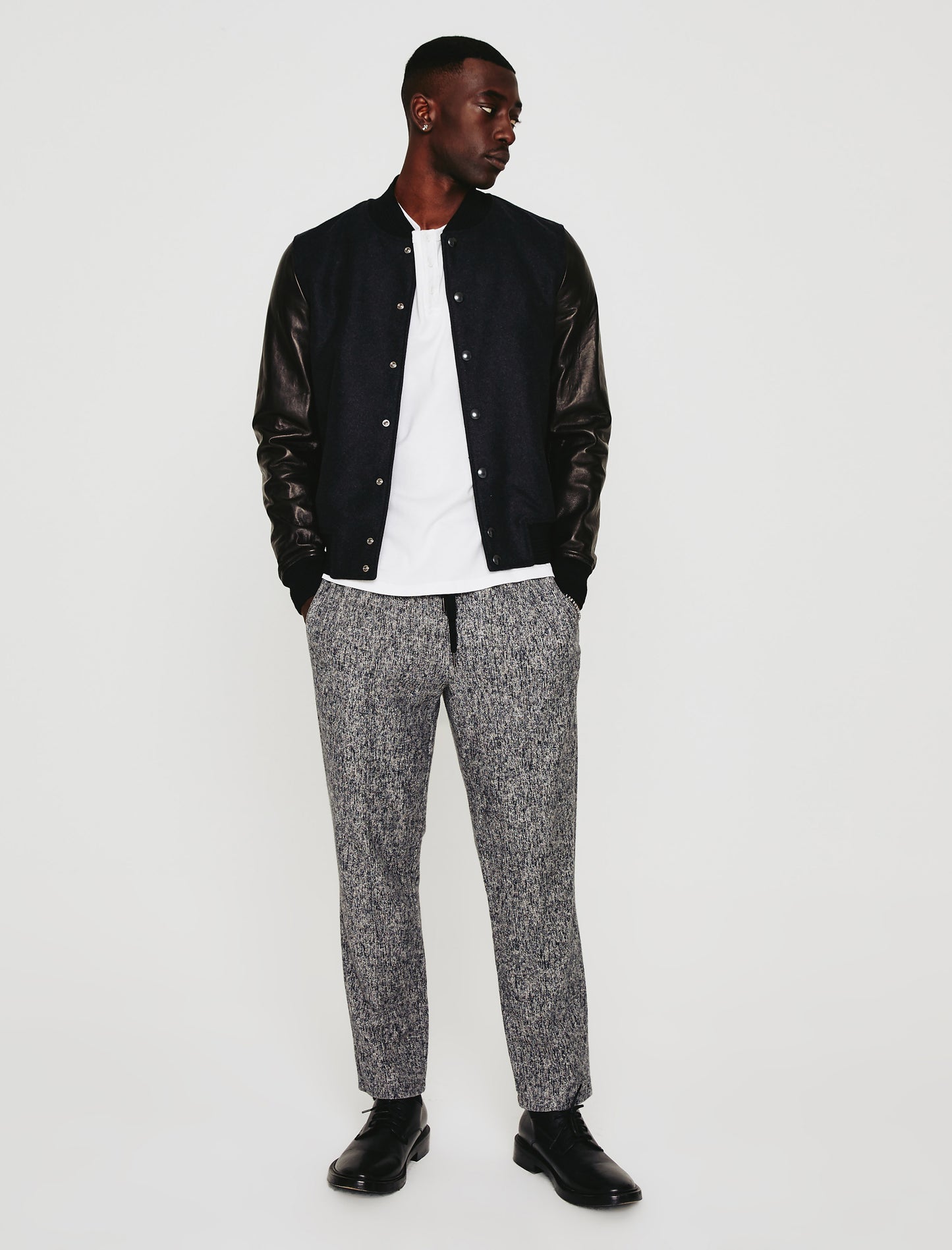Wyatt Sweatpant Ikat Wool Heather Grey Multi Classic Fit Pintuck Sweatpant Mens bottom Photo 1