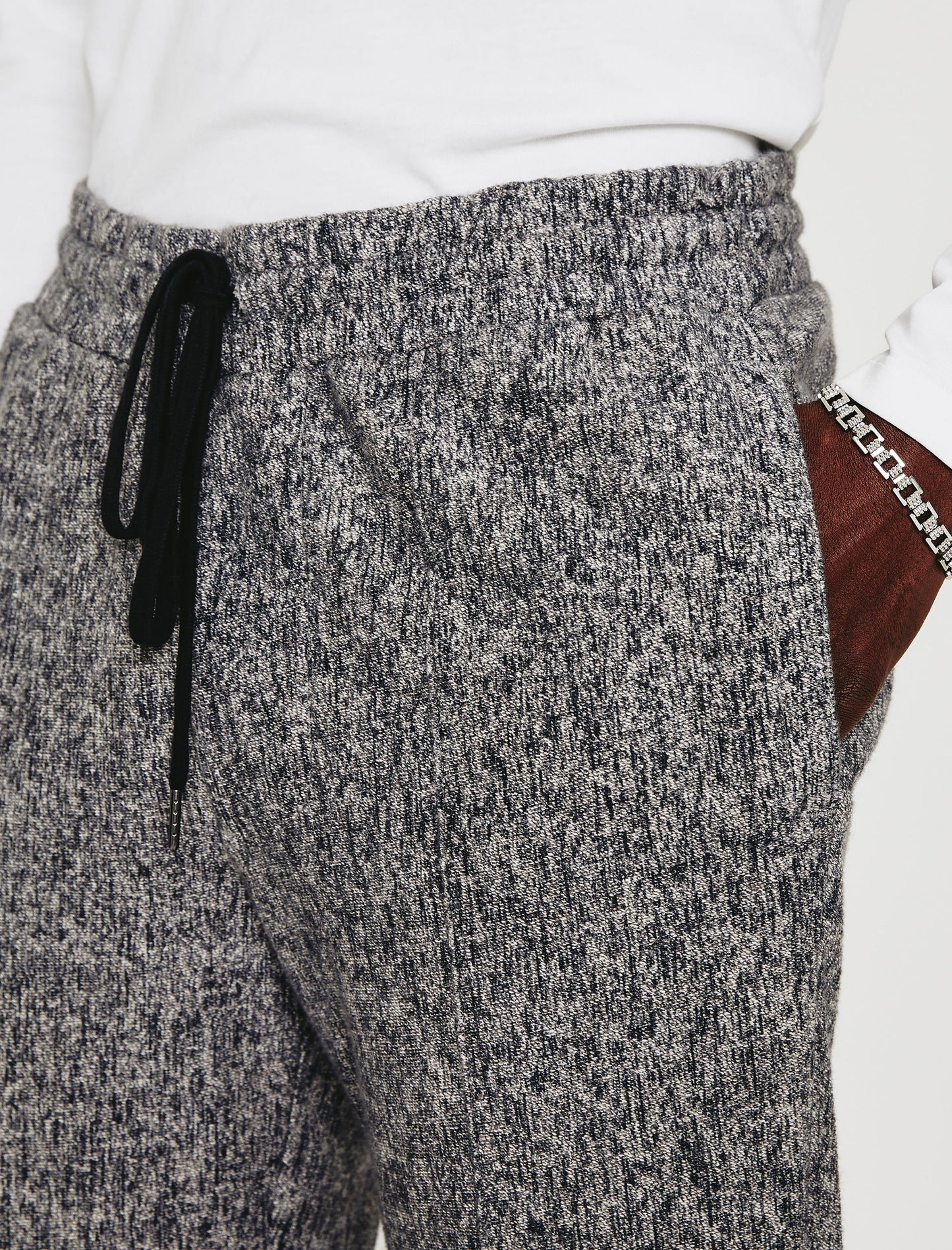 Wyatt Sweatpant Ikat Wool Heather Grey Multi Classic Fit Pintuck Sweatpant Mens bottom Photo 3