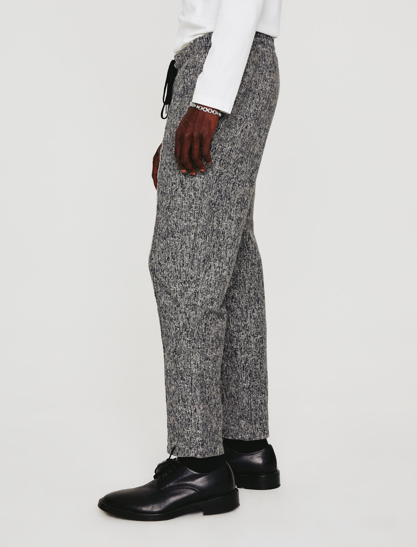 Wyatt Sweatpant Ikat Wool Heather Grey Multi Classic Fit Pintuck Sweatpant Mens bottom Photo 5