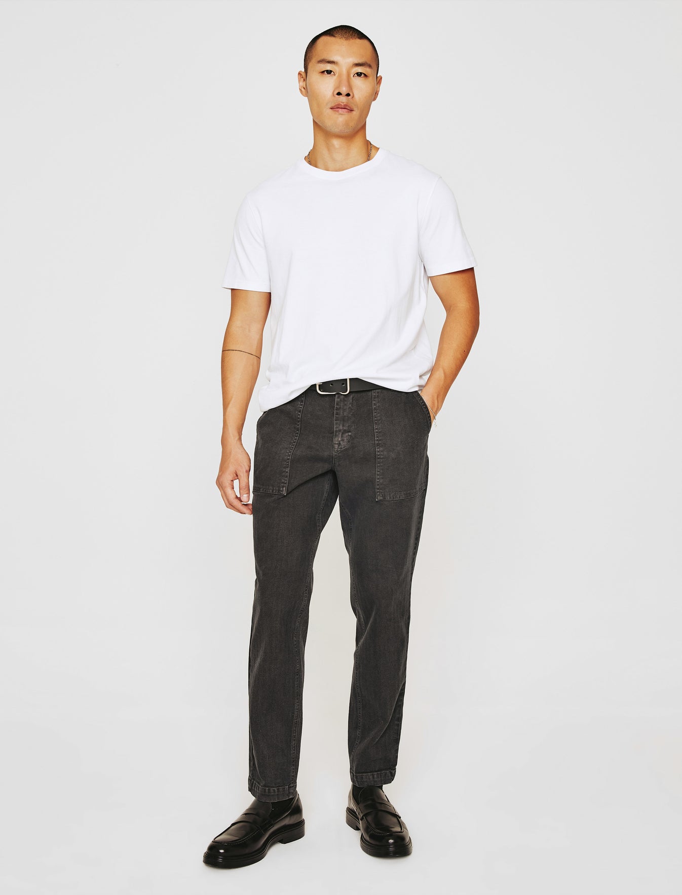 Wells Fatigue Highway Pure Black Relaxed Tapered Men Bottom Photo 1