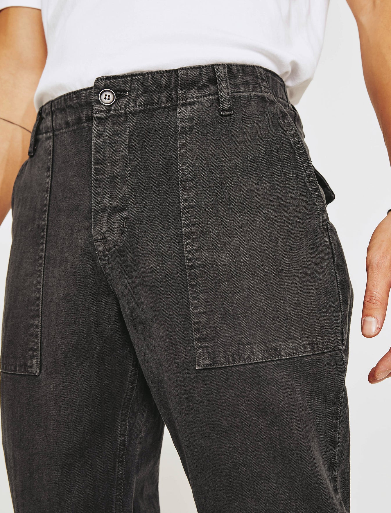 Wells Fatigue Highway Pure Black Relaxed Tapered Men Bottom Photo 3