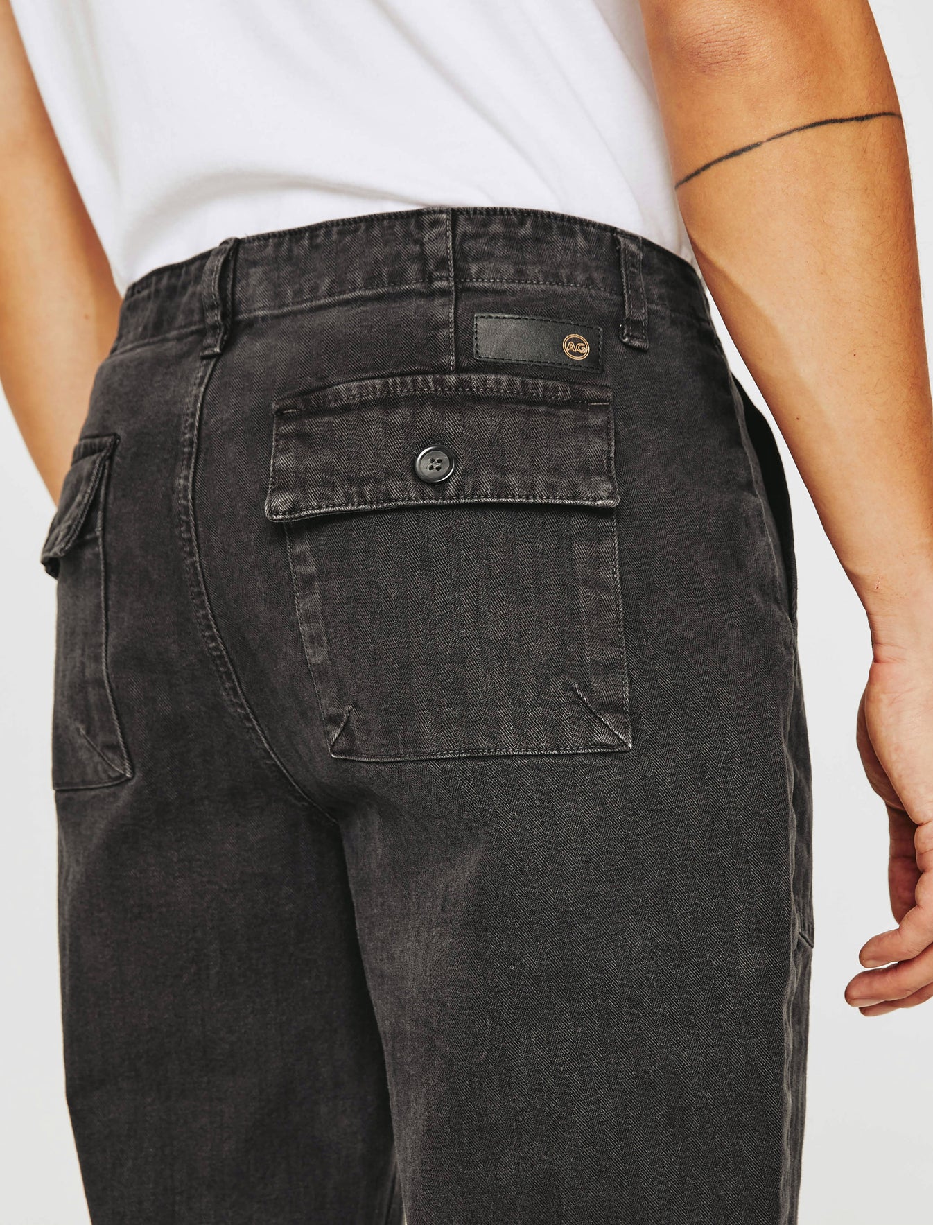 Wells Fatigue Highway Pure Black Relaxed Tapered Men Bottom Photo 5