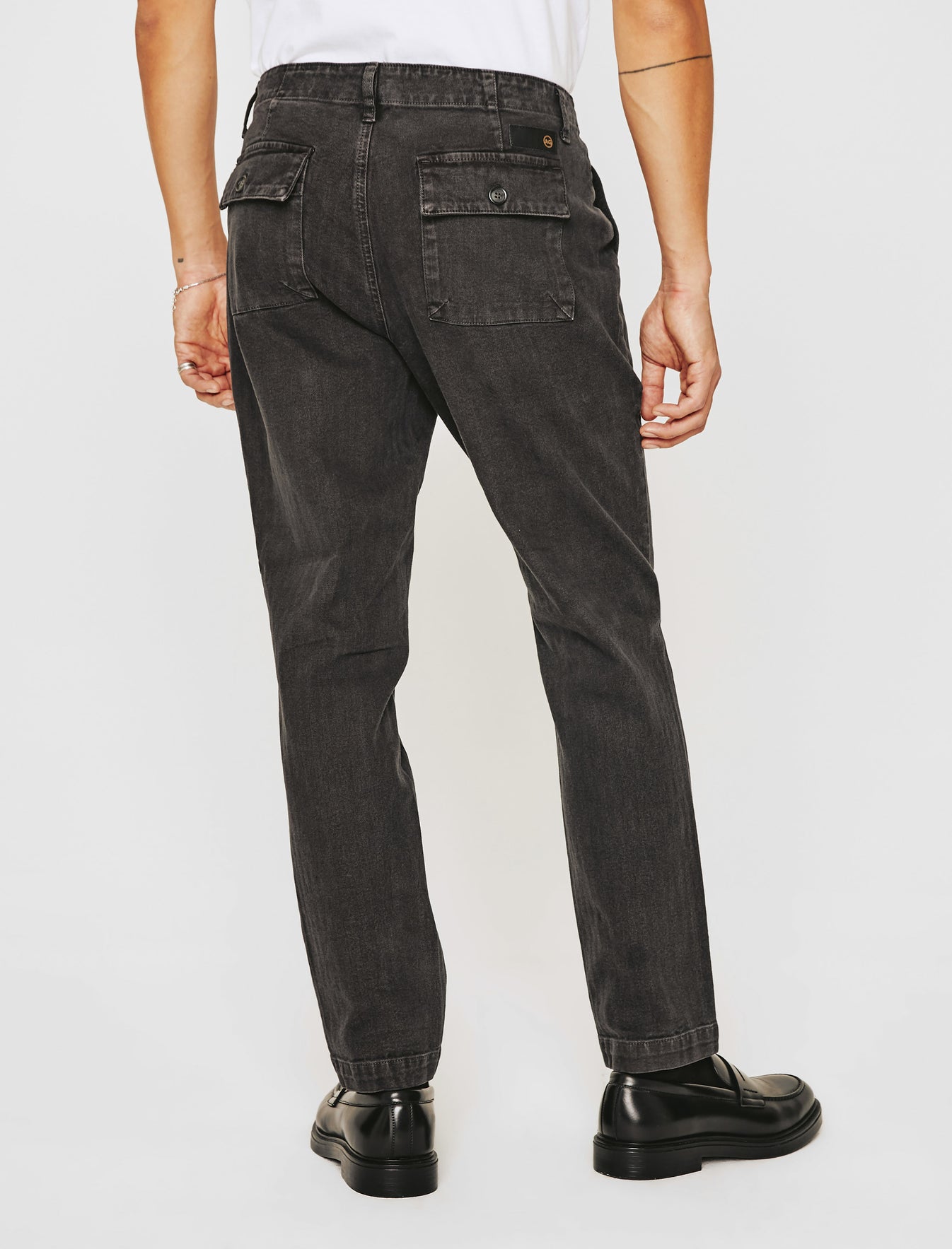 Wells Fatigue Highway Pure Black Relaxed Tapered Men Bottom Photo 6