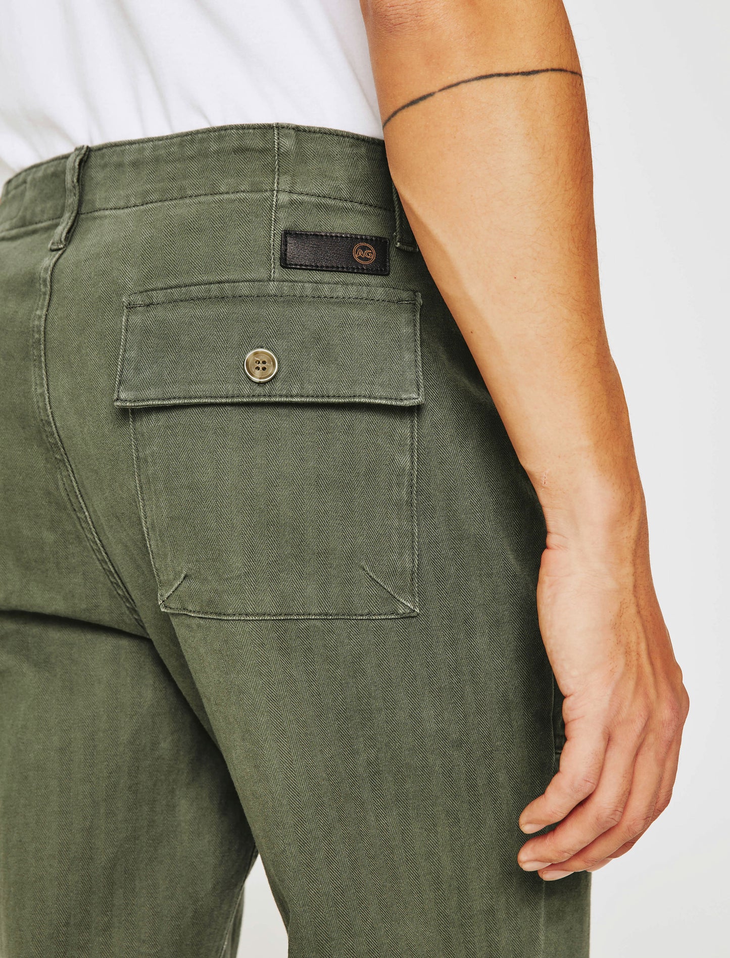 Wells Fatigue Valley Dark Infantry Green Relaxed Tapered Men Bottom Photo 5