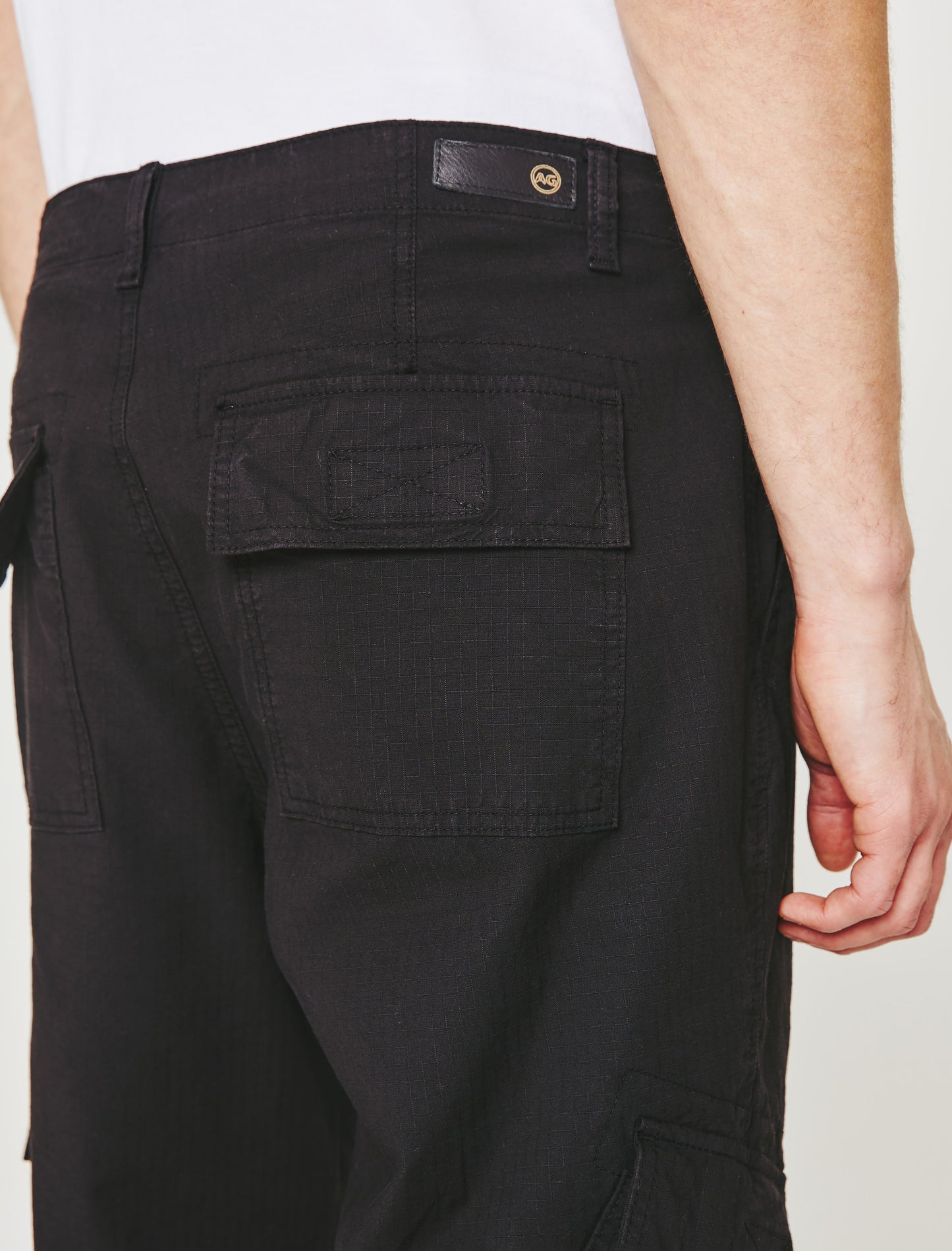 Wells Cargo Pure Black Relaxed Tapered Cargo Men Bottom Photo 5