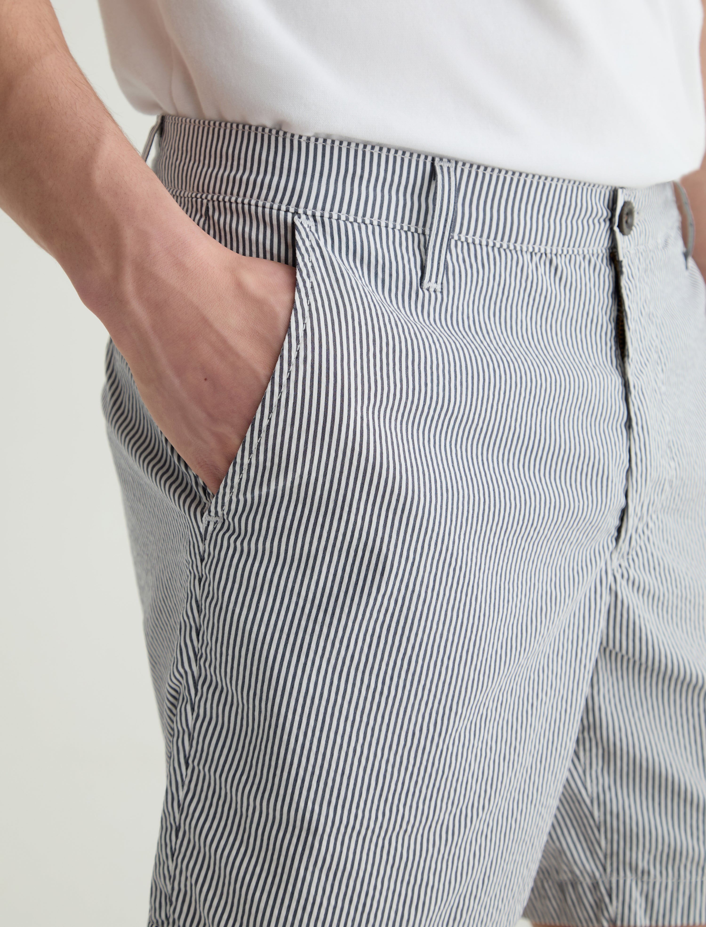 Cipher Short Charcoal Stripe Slim Short Men Bottom Photo 3