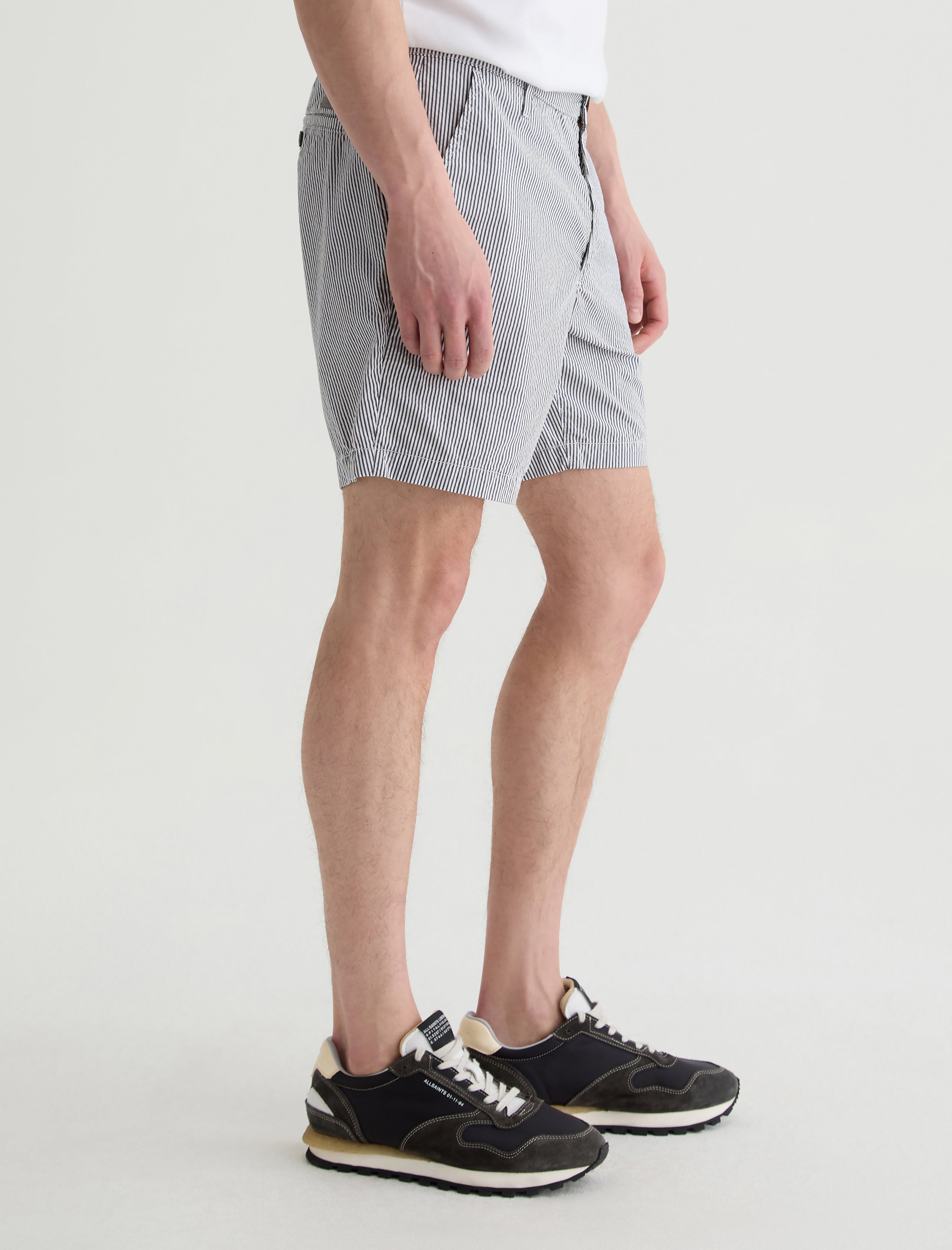 Cipher Short Charcoal Stripe Slim Short Men Bottom Photo 4