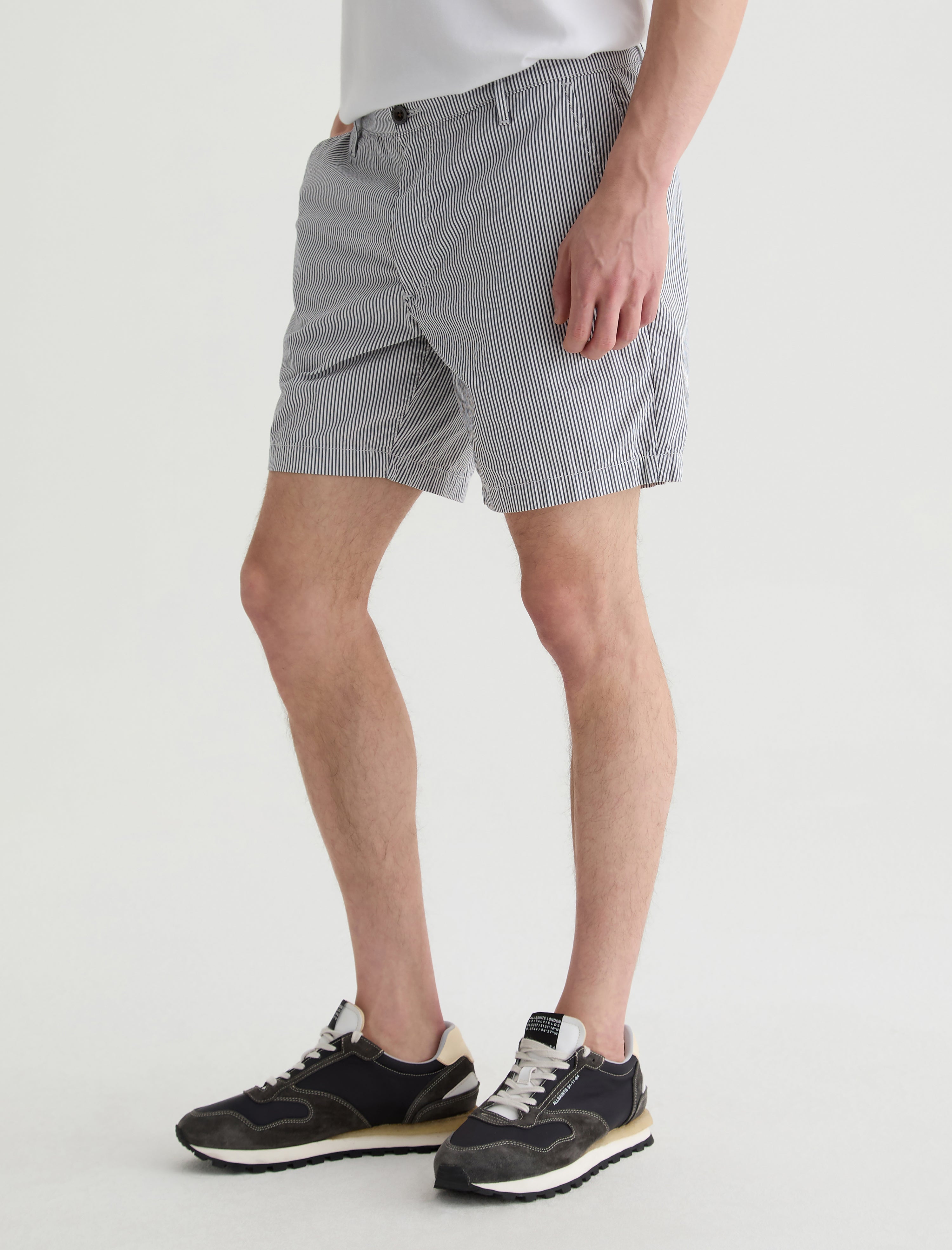 Cipher Short Charcoal Stripe Slim Short Men Bottom Photo 5