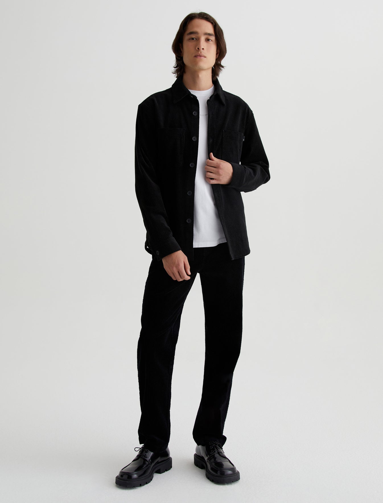 Lochlan Trouser True Black Corduroy Relaxed Straight Trouser Men Bottom Photo 1
