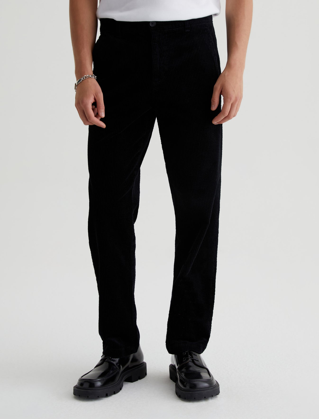 Lochlan Trouser True Black Corduroy Relaxed Straight Trouser Men Bottom Photo 2