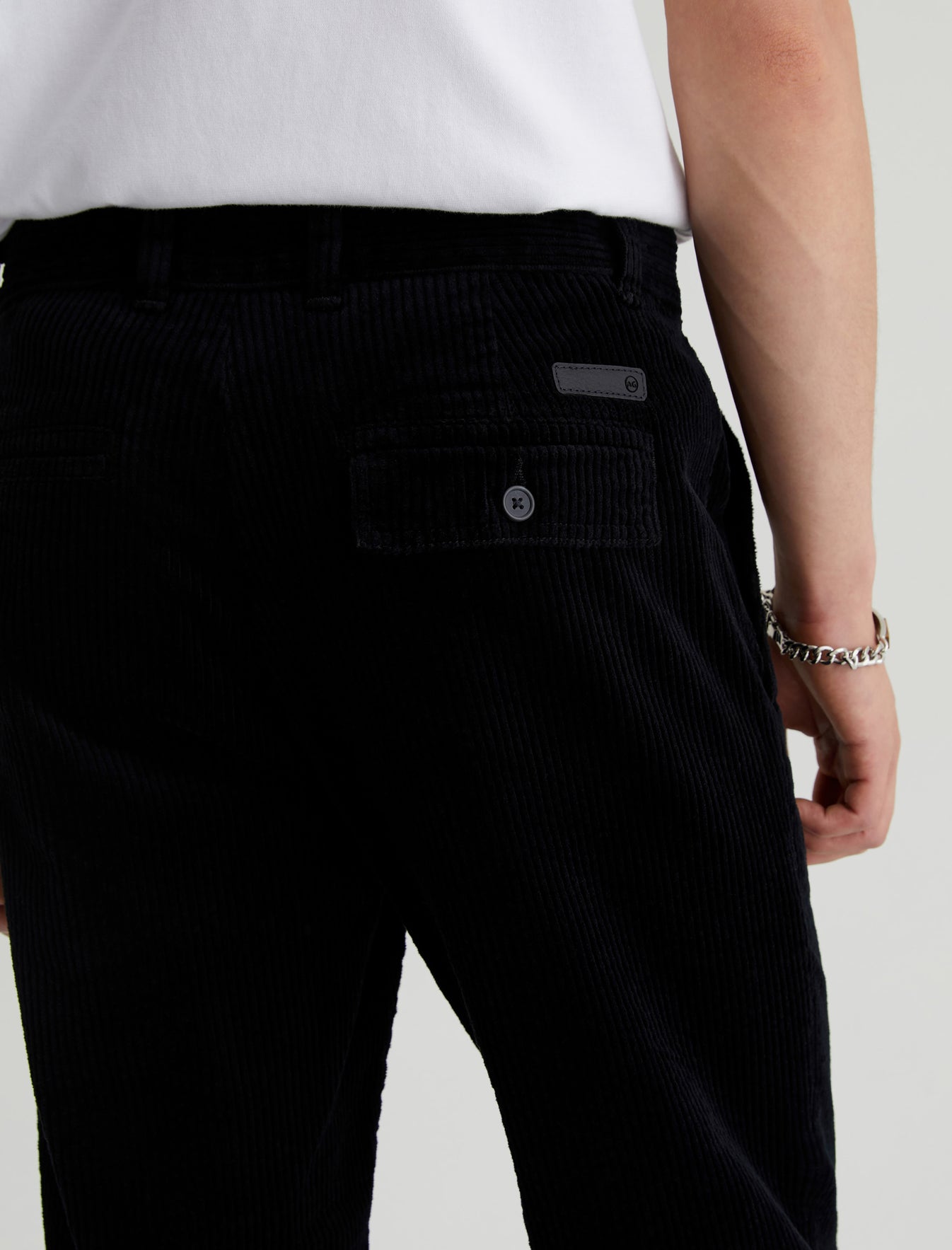 Lochlan Trouser True Black Corduroy Relaxed Straight Trouser Men Bottom Photo 5
