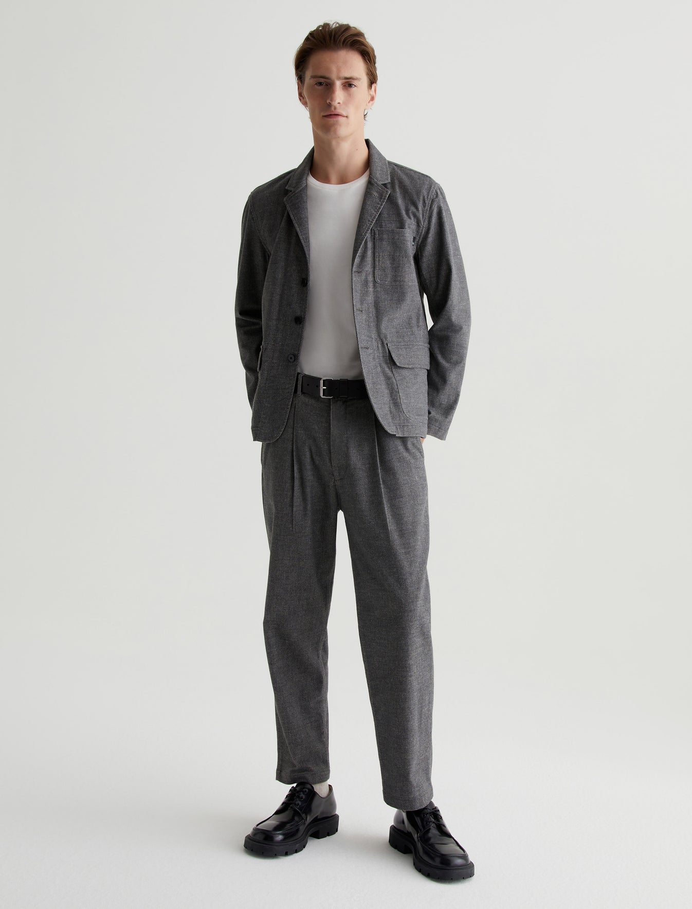 Dane Static Grey Pleated Trouser Photo 1