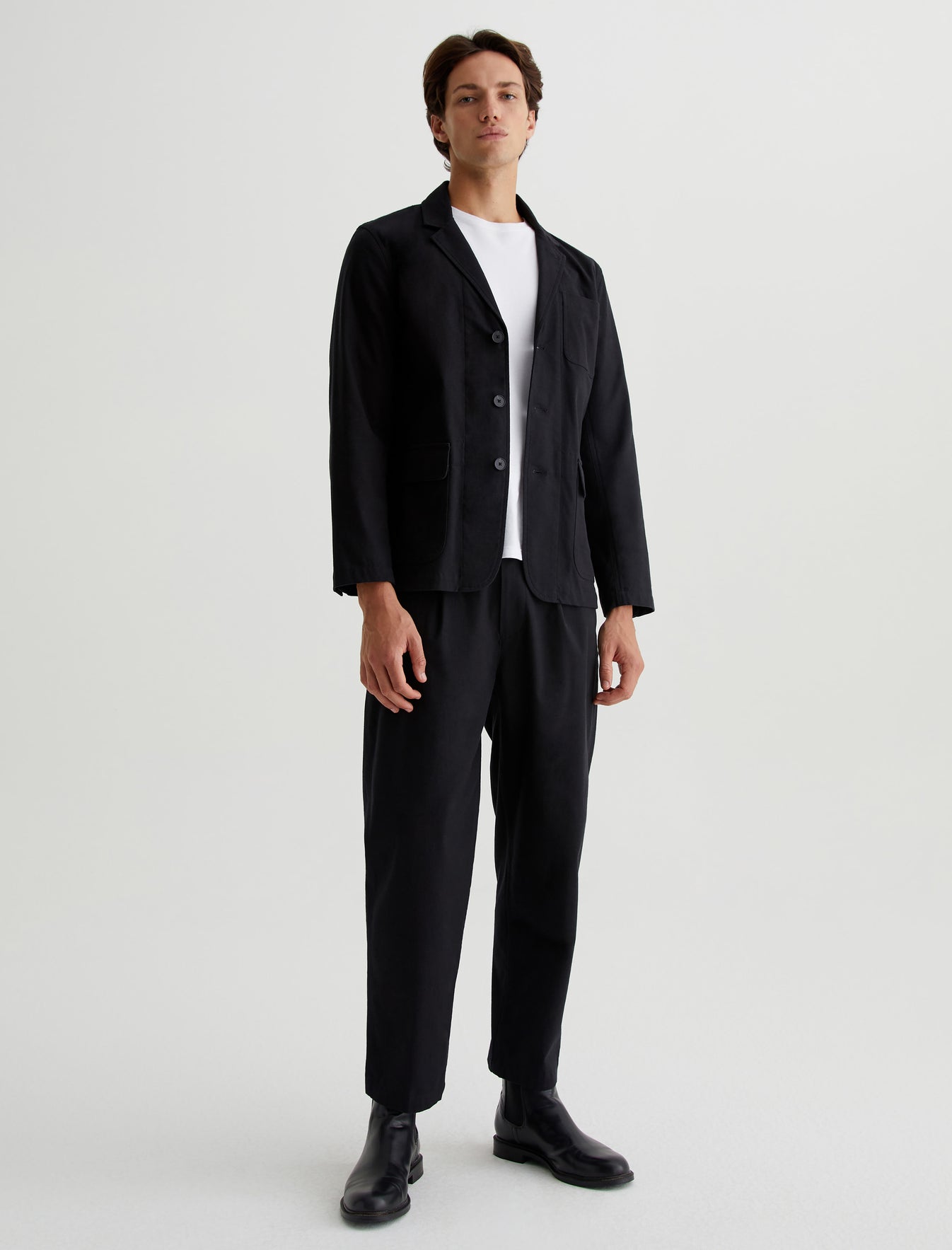 Dane True Black Pleated Trouser Mens Bottom Photo 1