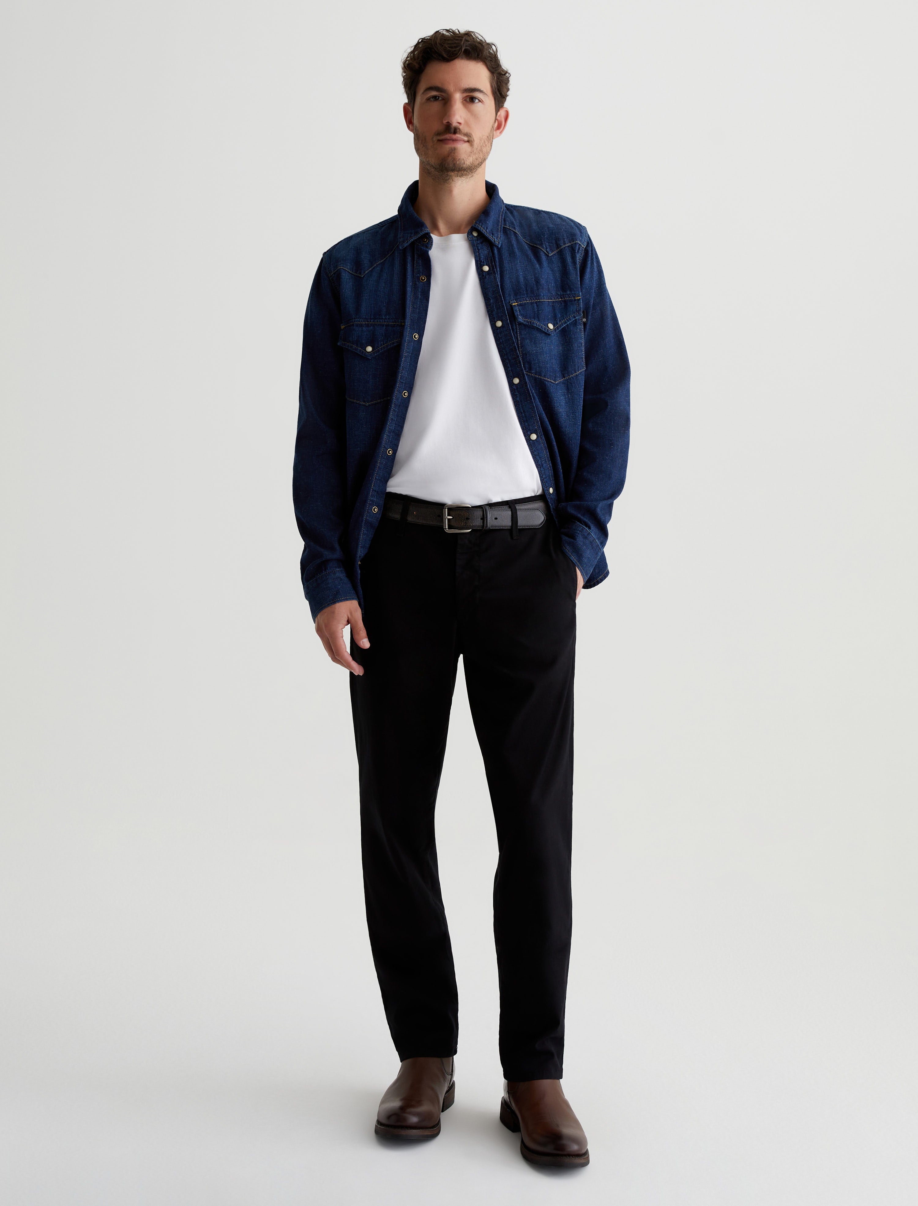 Kullen Pure Black Slim Trouser Men Bottom Photo 1