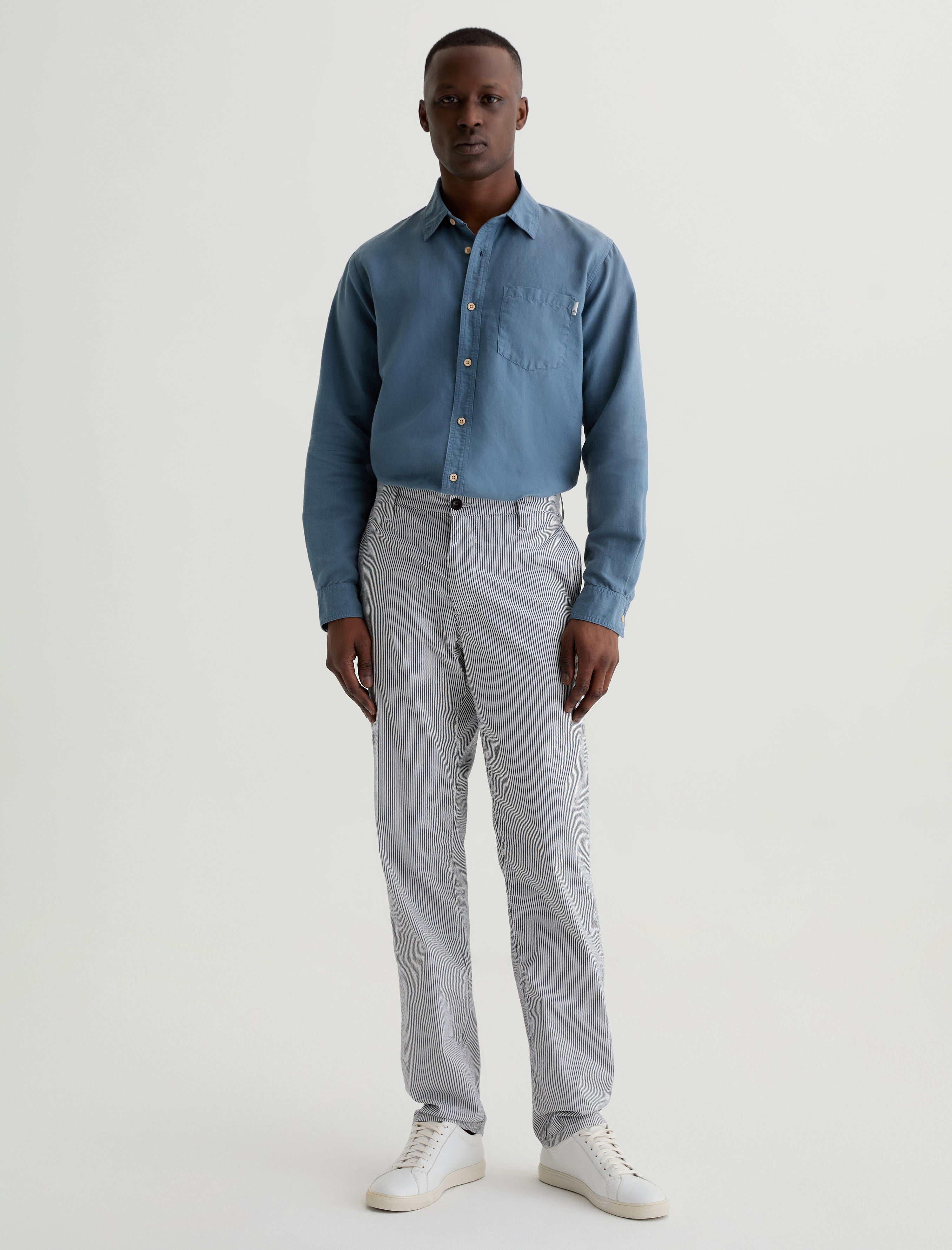 Kullen Charcoal Stripe Slim Trouser Men Bottom Photo 1