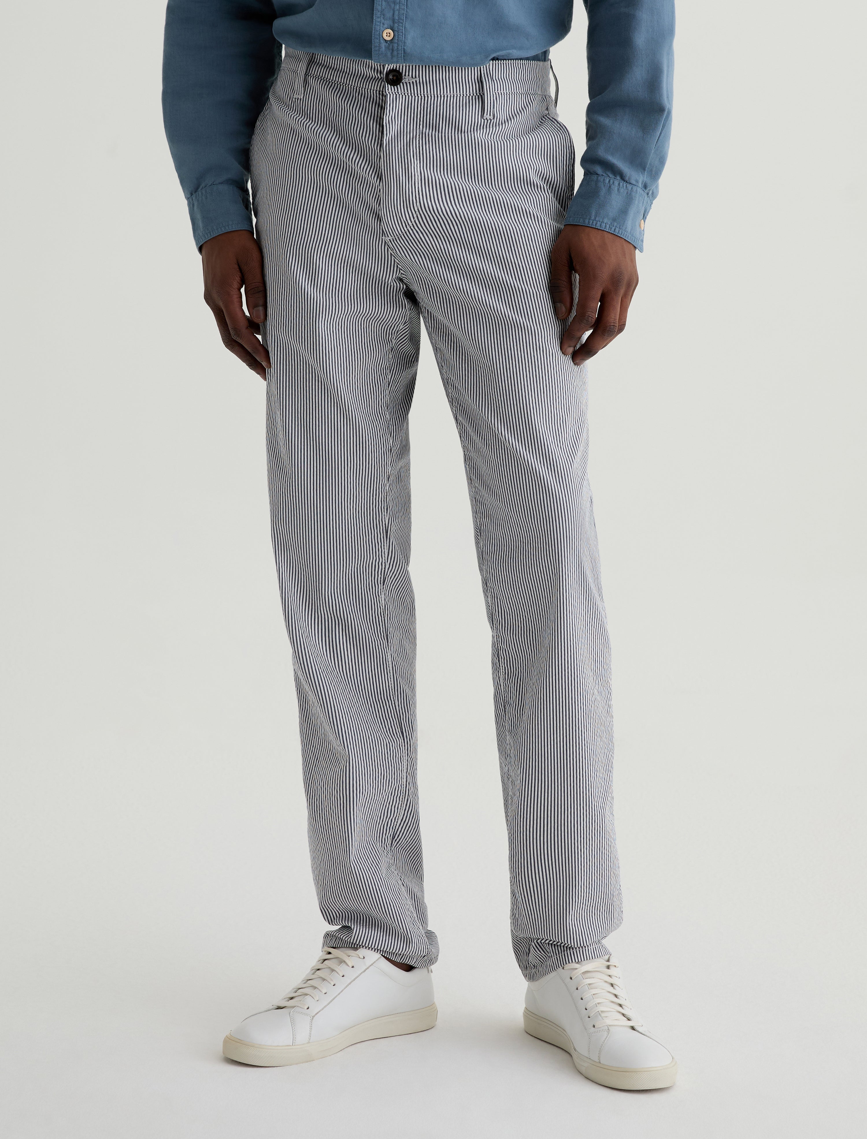 Kullen Charcoal Stripe Slim Trouser Men Bottom Photo 2
