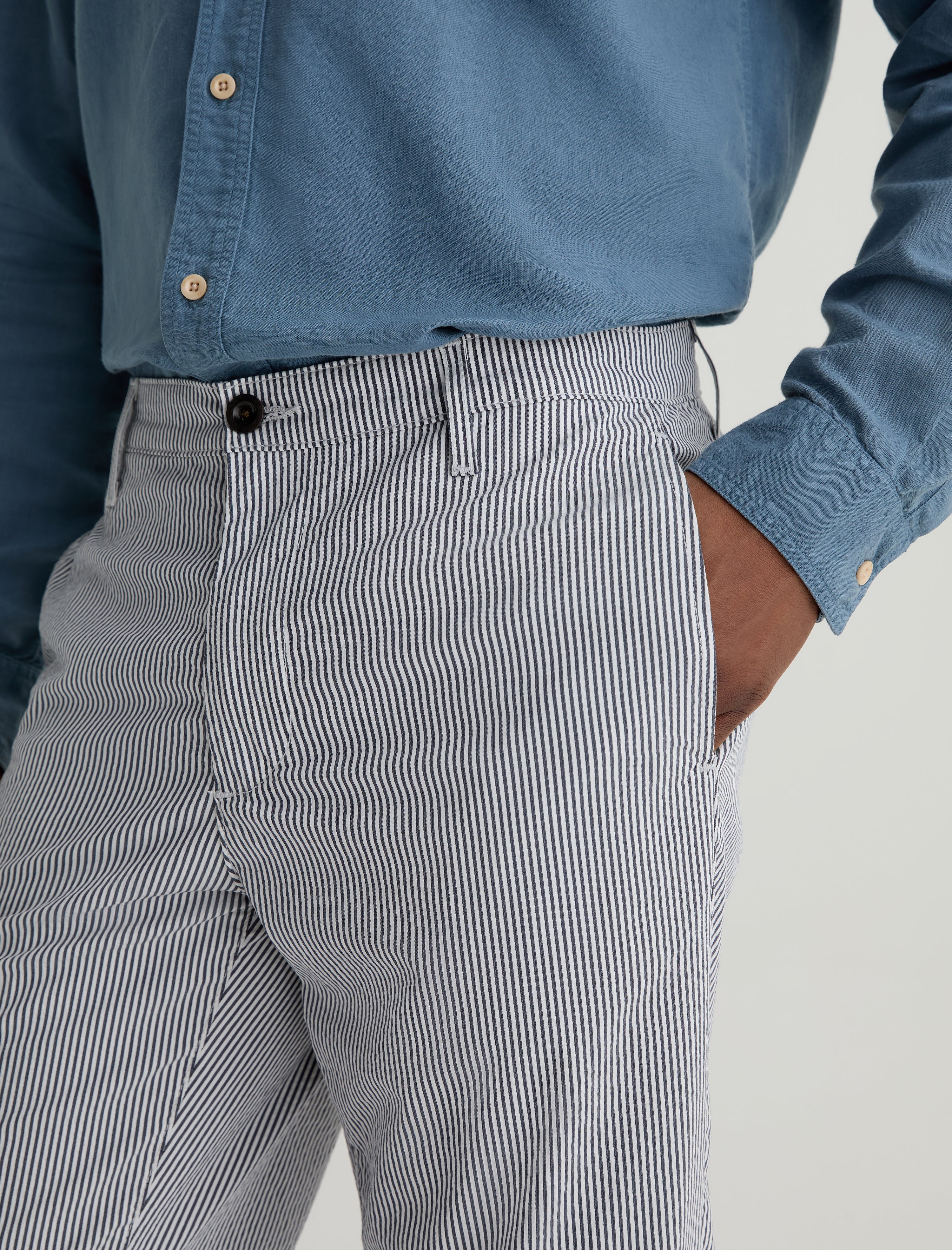 Kullen Charcoal Stripe Slim Trouser Men Bottom Photo 3