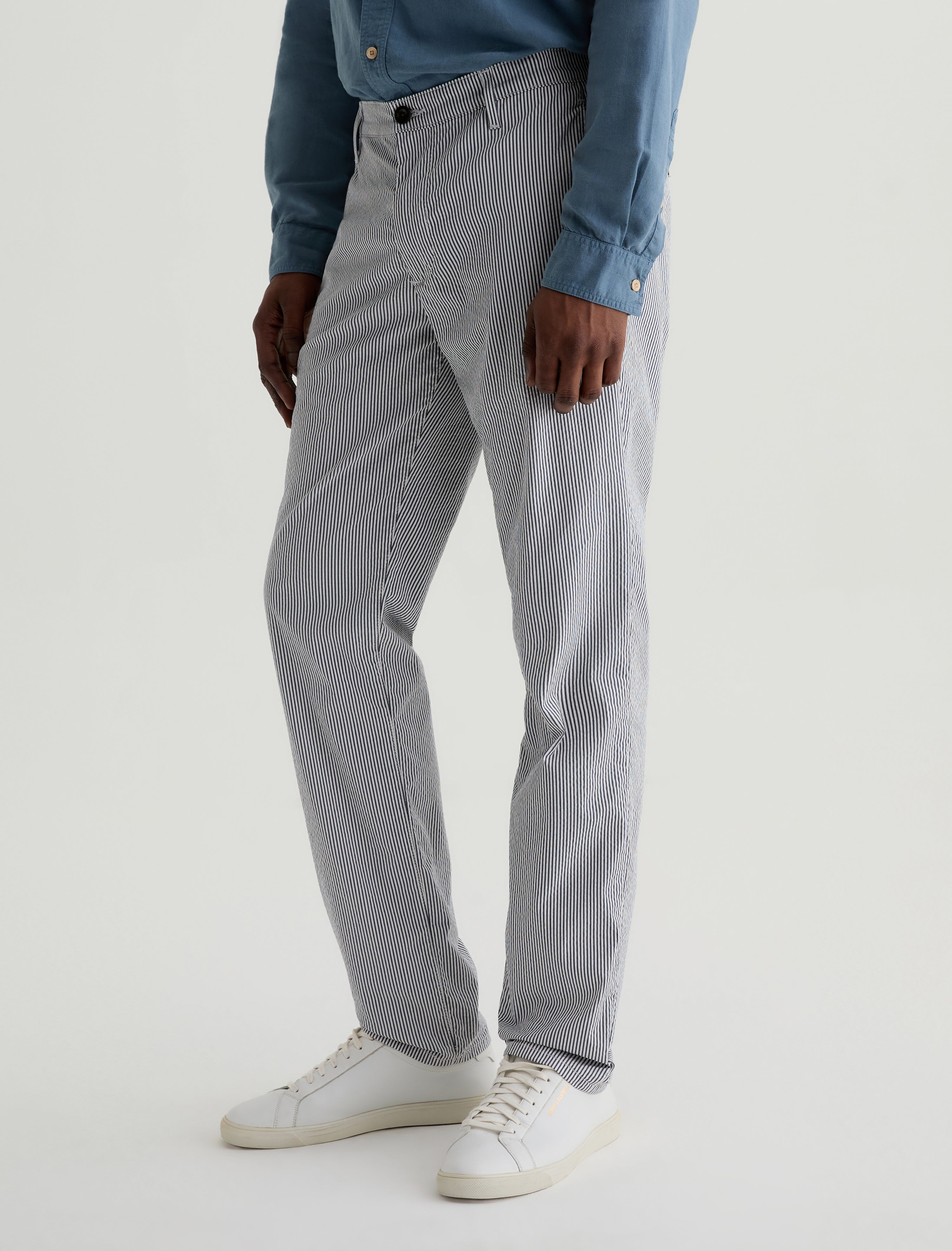 Kullen Charcoal Stripe Slim Trouser Men Bottom Photo 4