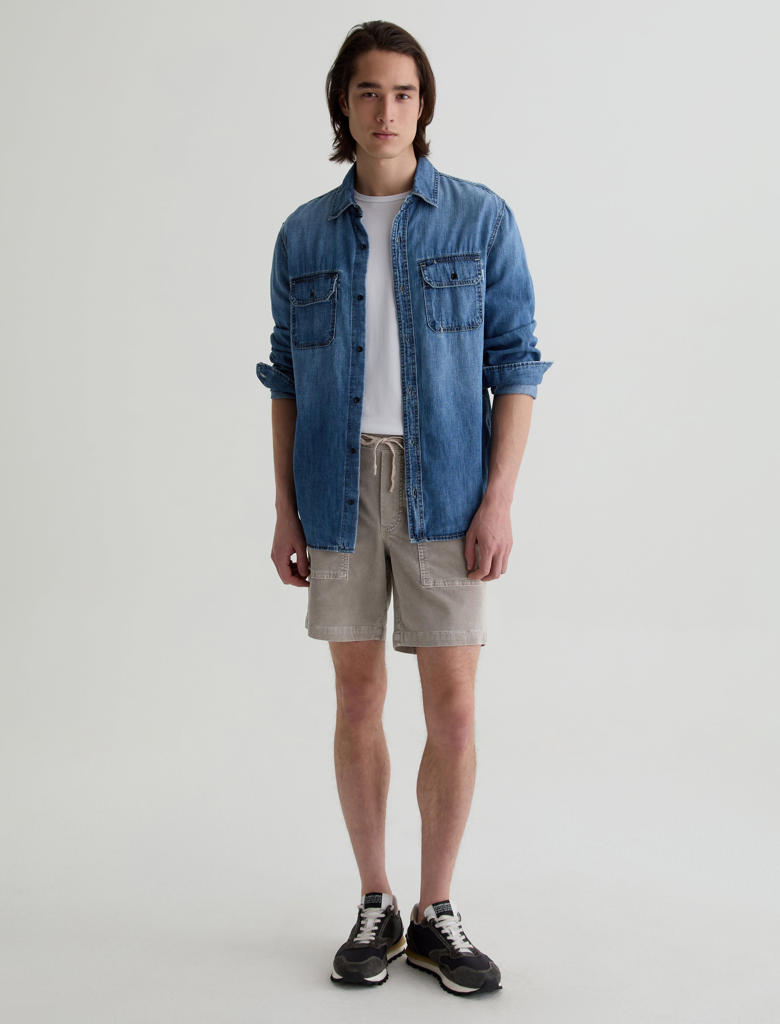 Wells Drawstring Short Sulfur Dry Dust Relaxed Fatigue Short Men Bottom Photo 1