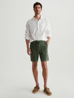 Wells Drawstring Short Sulfur Seaside Sage Relaxed Fatigue Short Men Bottom Photo 1