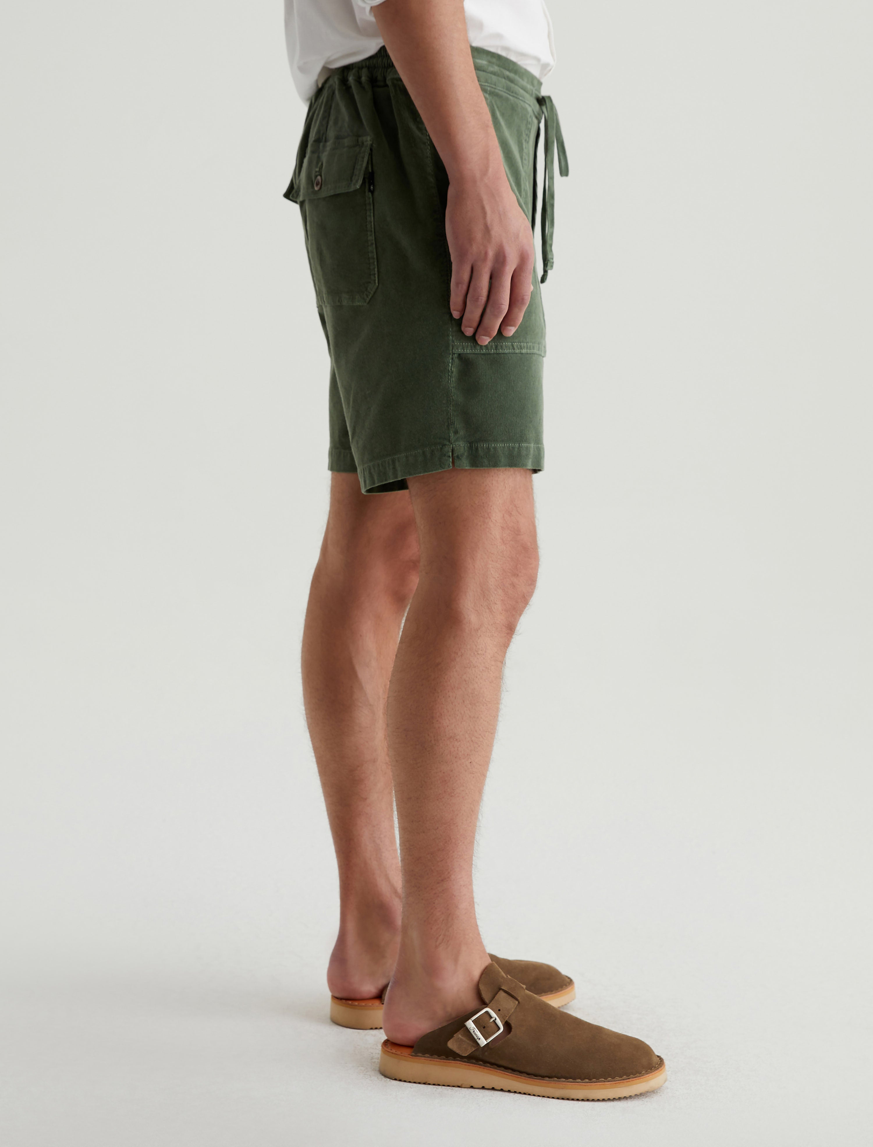 Wells Drawstring Short Sulfur Seaside Sage Relaxed Fatigue Short Men Bottom Photo 4