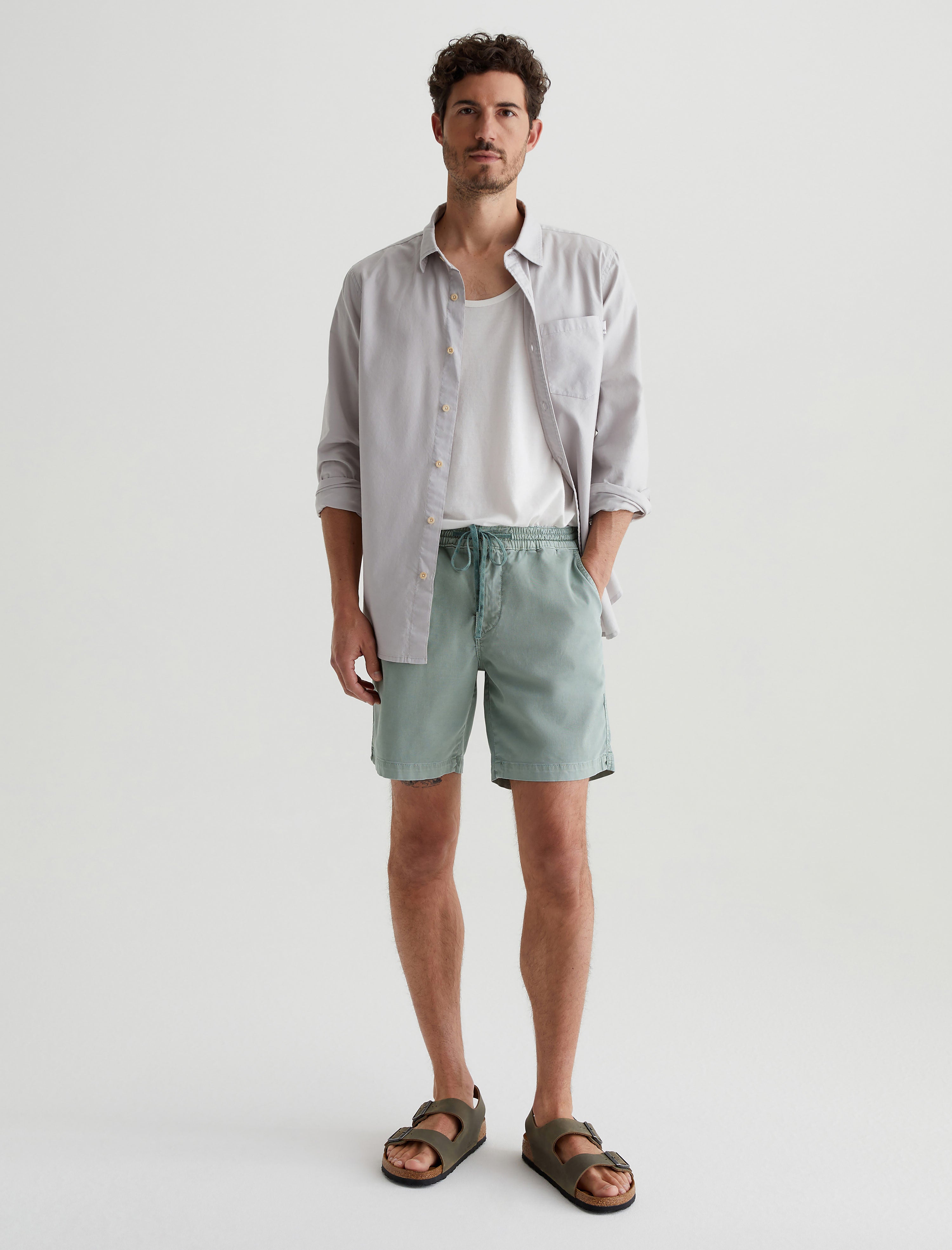 Oliver Short Sulfur Matcha Latte Relaxed Drawstring Short Men Bottom Photo 1