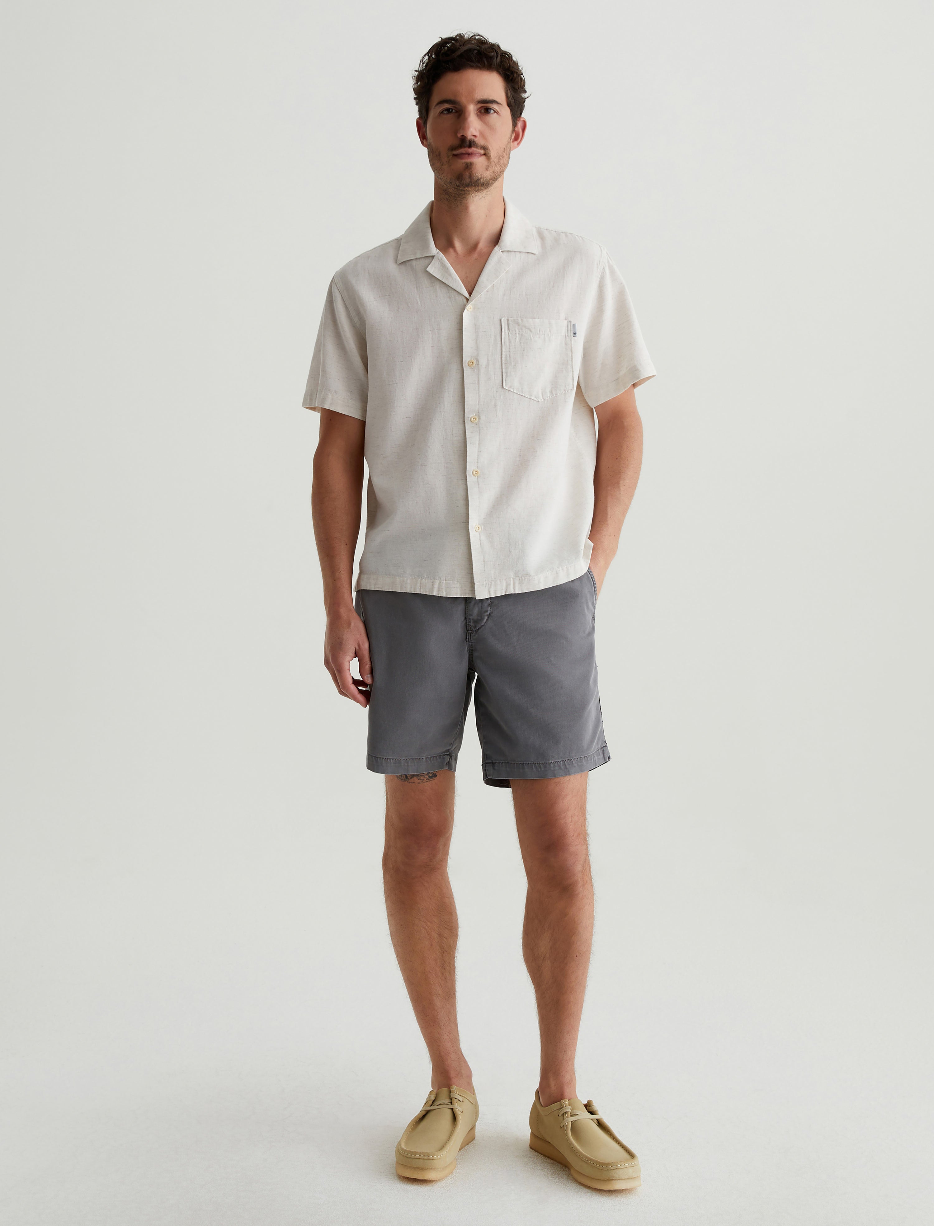 Oliver Short Sulfur Storm Grey Relaxed Drawstring Short Men Bottom Photo 1