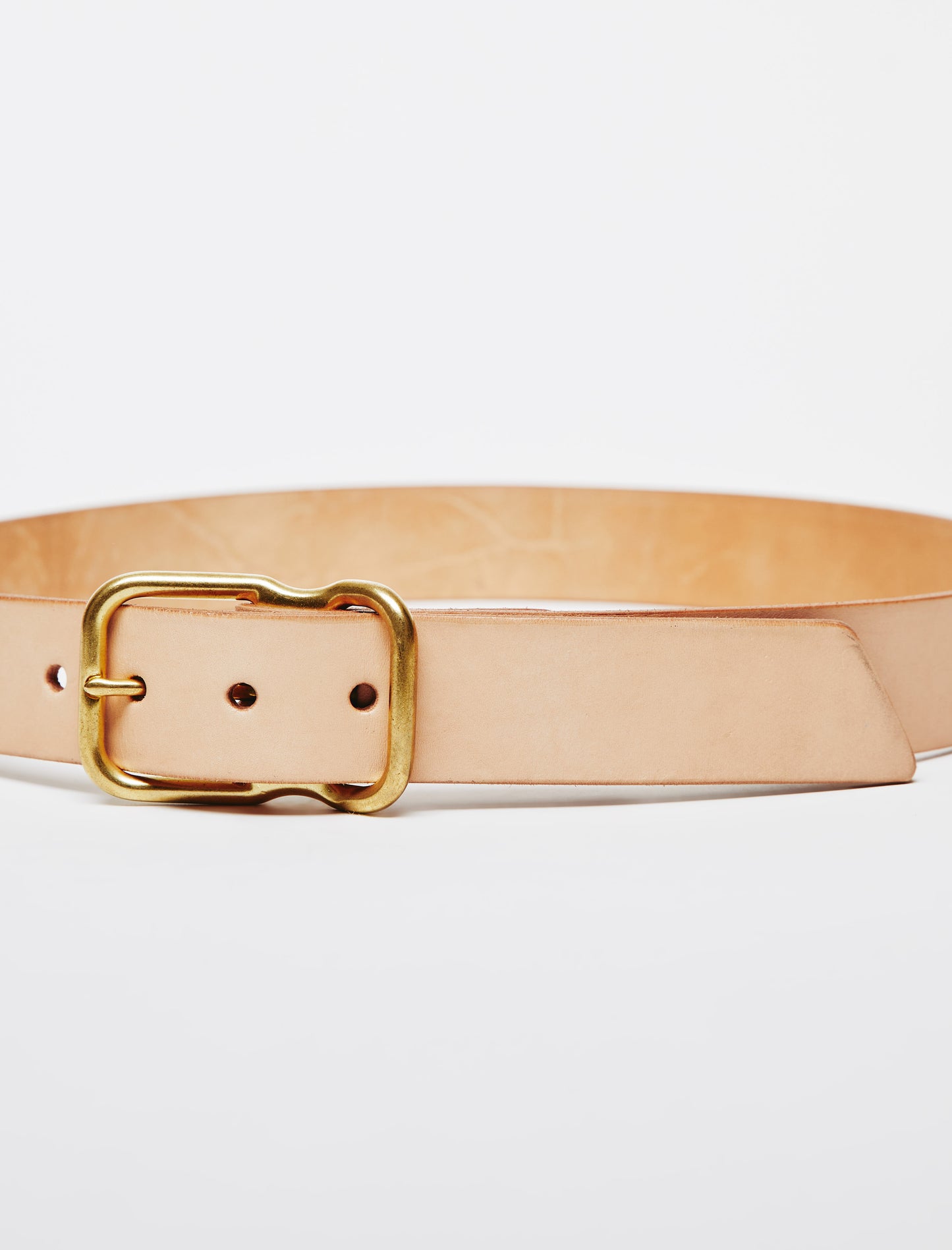 Danny Natural/Brass Leather Belt Mens Accessory Photo 1