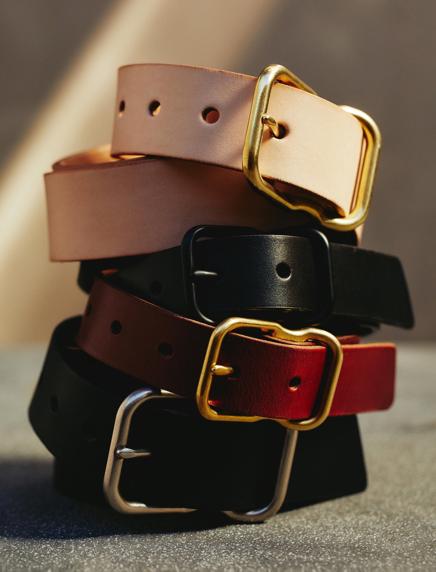 Men's Classic Gold/Silver V-Buckle Design Soft Calfskin Belt