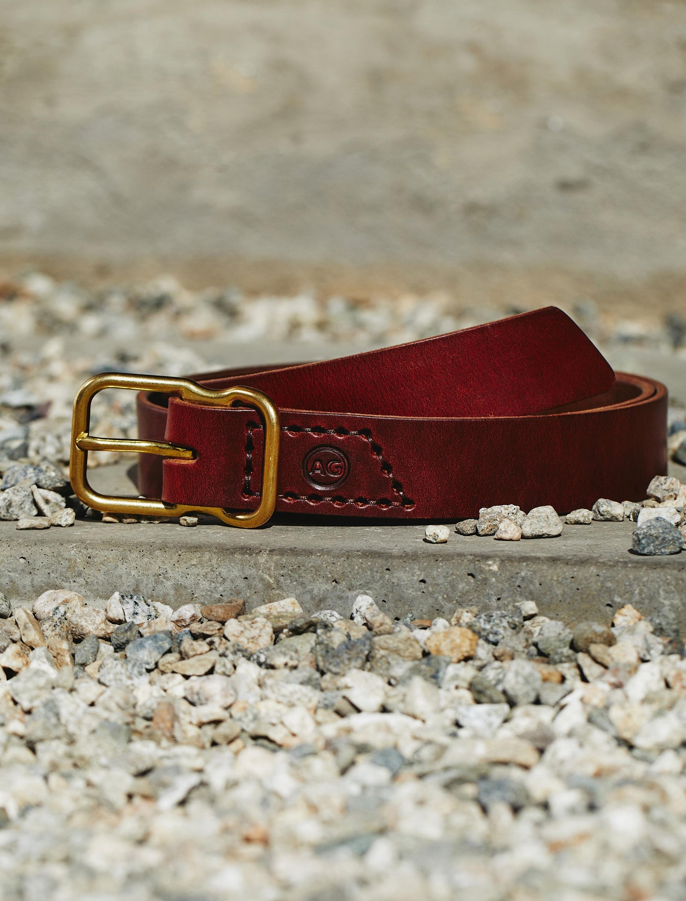 Noah Chestnut/Brass Leather Belt Mens Accessory Photo 6